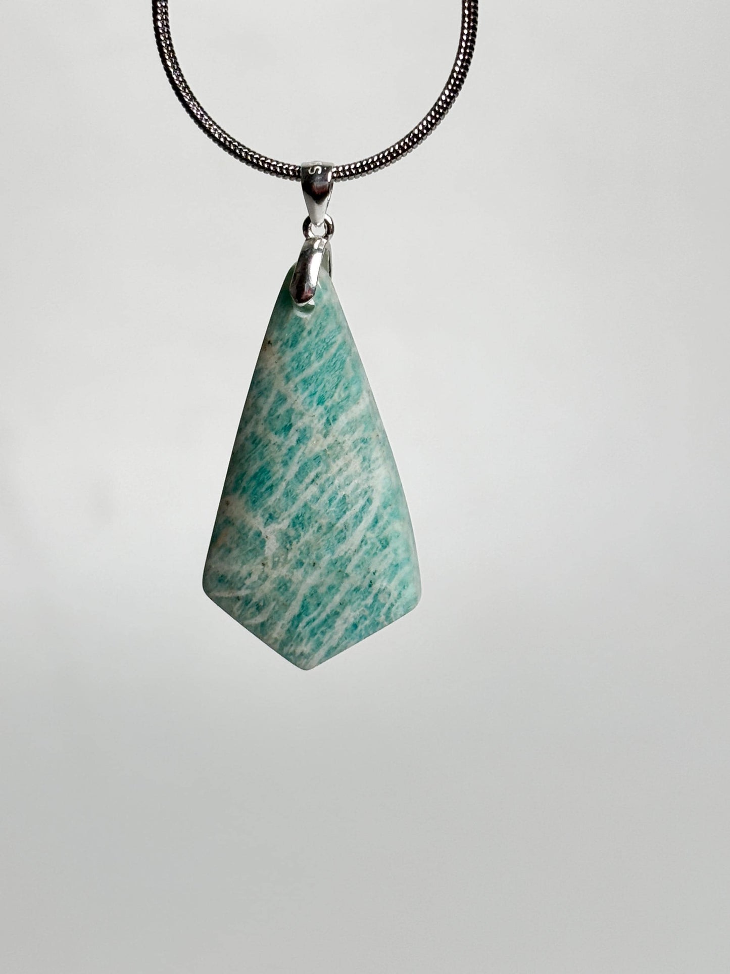 Elegant Amazonite pendant with 925 silver eyelet – Fine jewelry for the style-conscious, crystal pendant