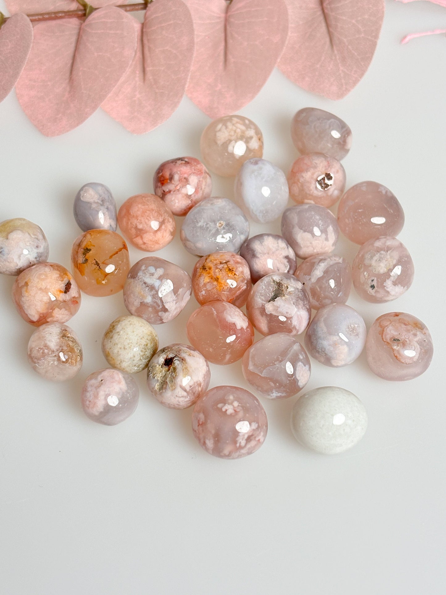 Beautiful Flower Agate Tumbled Stones - Natural Healing Stone, Handpicked, Ideal for Meditation and Decoration