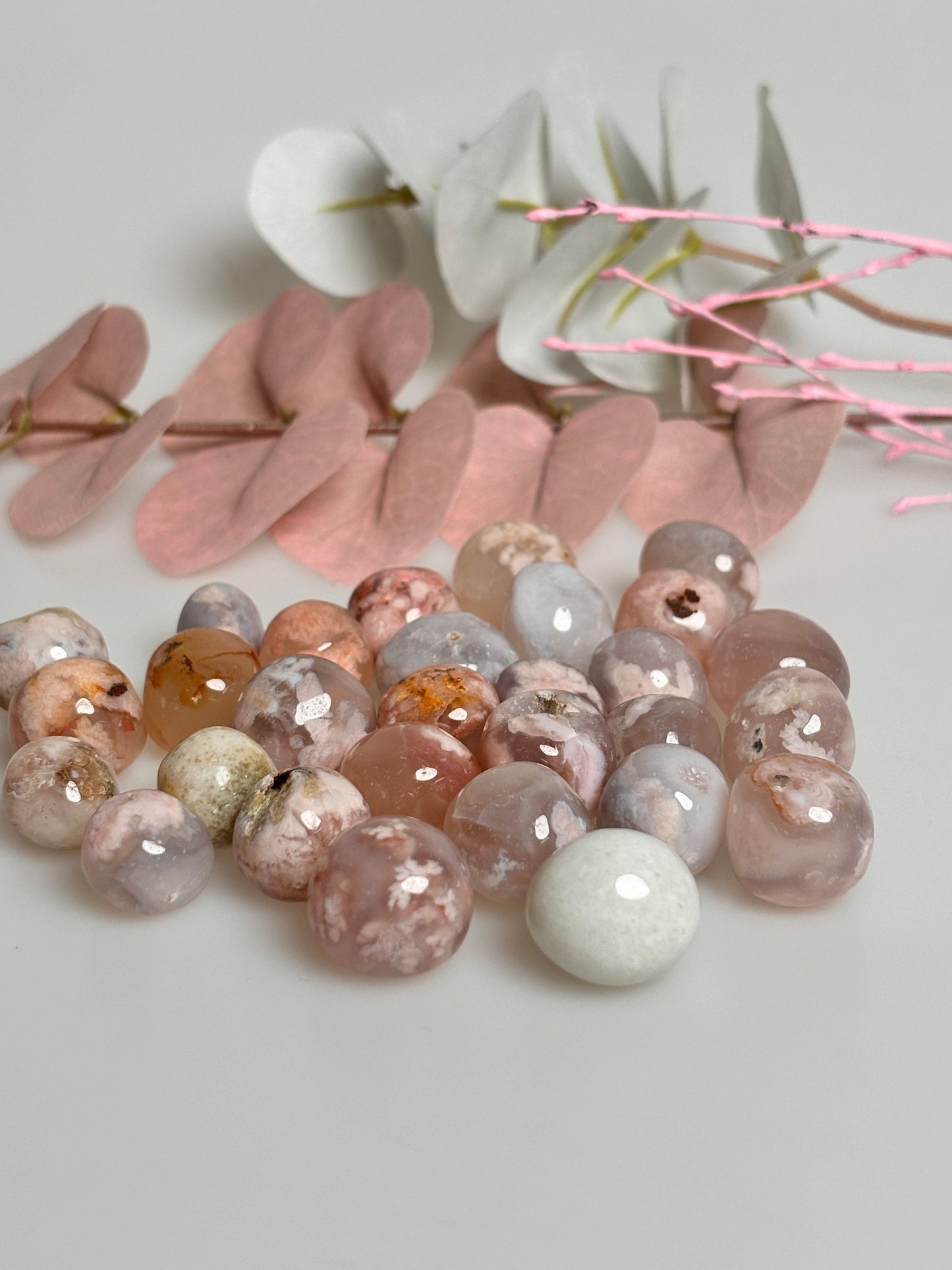 Beautiful Flower Agate Tumbled Stones - Natural Healing Stone, Handpicked, Ideal for Meditation and Decoration