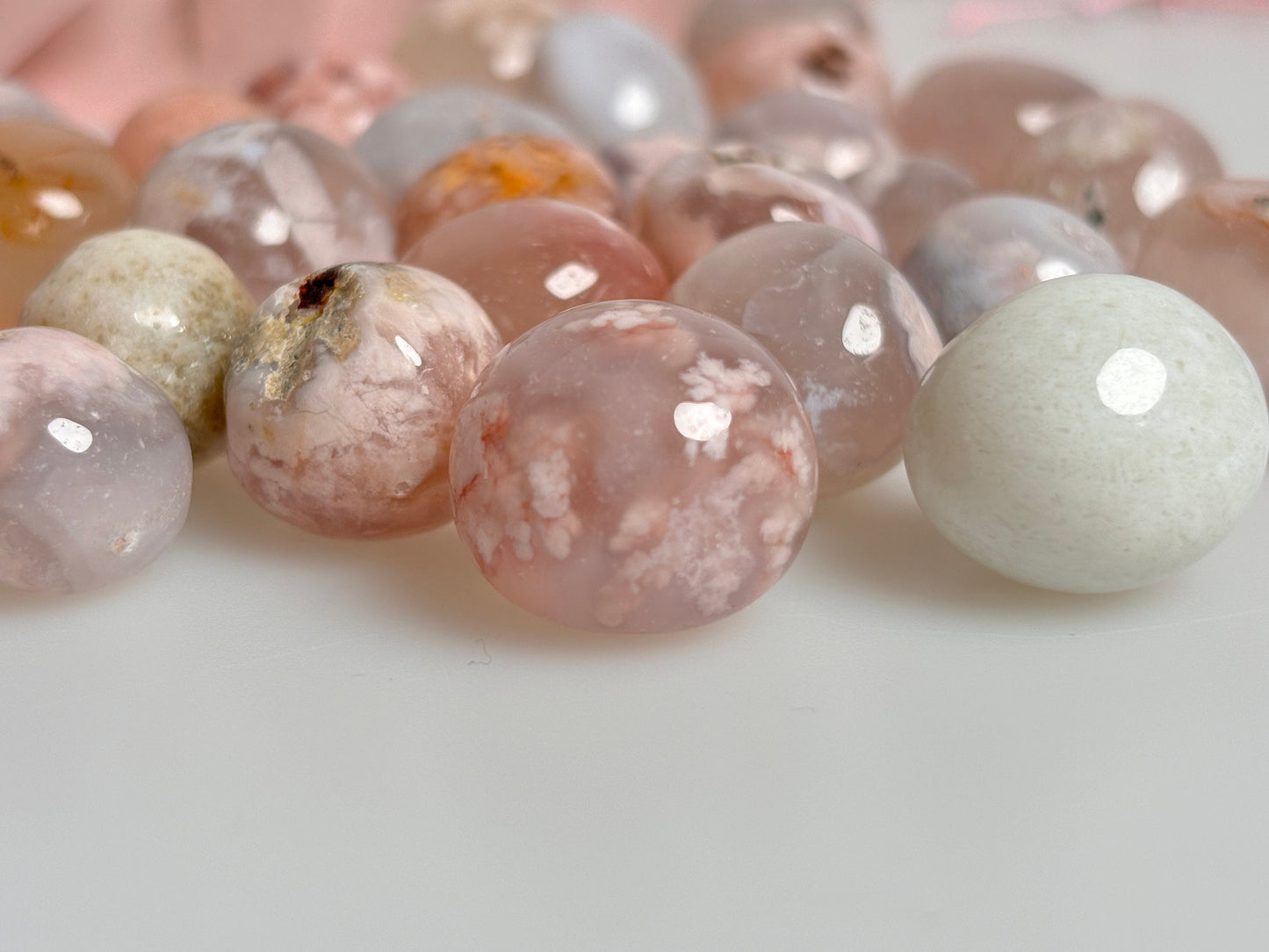 Beautiful Flower Agate Tumbled Stones - Natural Healing Stone, Handpicked, Ideal for Meditation and Decoration