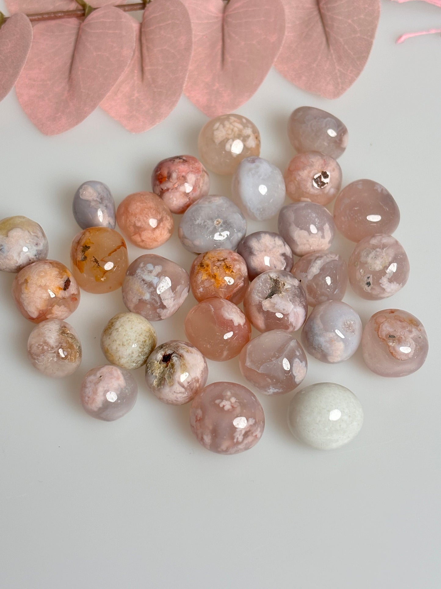 Beautiful Flower Agate Tumbled Stones - Natural Healing Stone, Handpicked, Ideal for Meditation and Decoration
