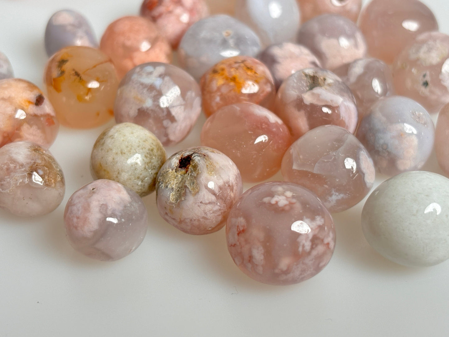 Beautiful Flower Agate Tumbled Stones - Natural Healing Stone, Handpicked, Ideal for Meditation and Decoration