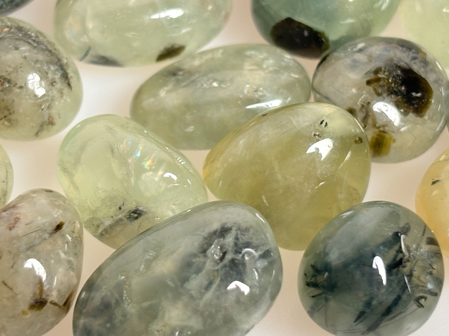 Prehnite Tumbled Stones - Handpicked and Energizing, Available in 2 Sizes, Ideal for Healing and Meditation