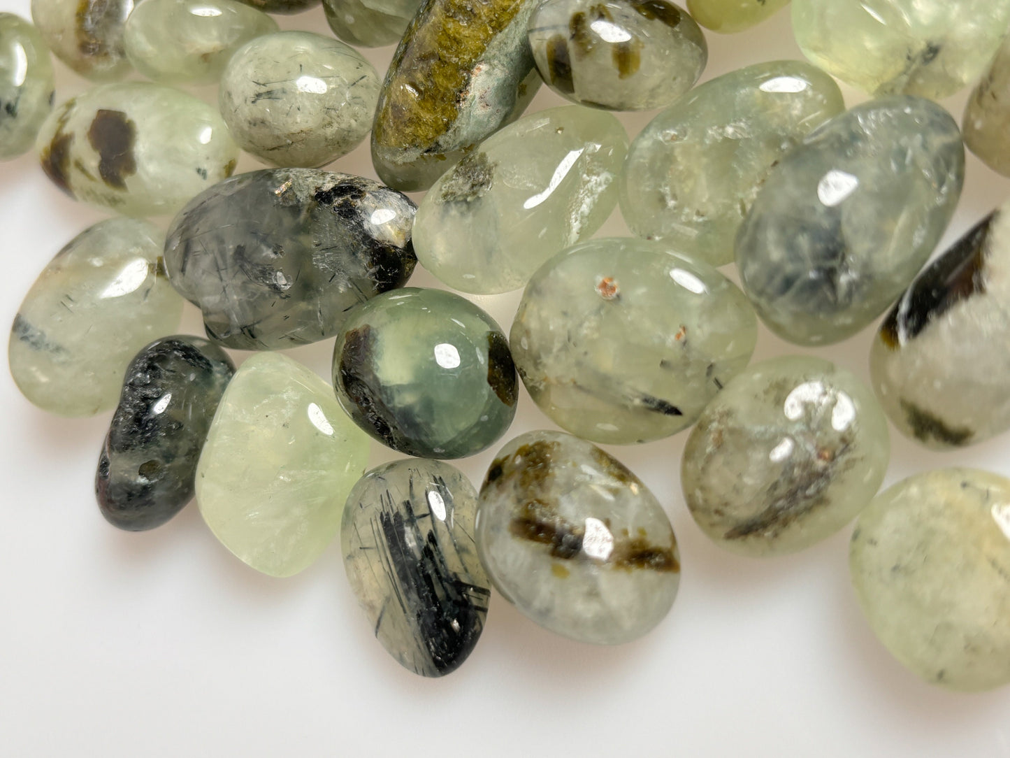 Prehnite Tumbled Stones - Handpicked and Energizing, Available in 2 Sizes, Ideal for Healing and Meditation
