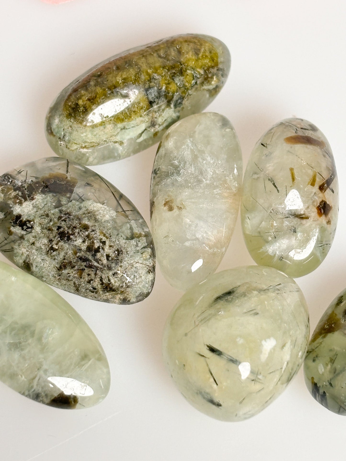 Prehnite Tumbled Stones - Handpicked and Energizing, Available in 2 Sizes, Ideal for Healing and Meditation