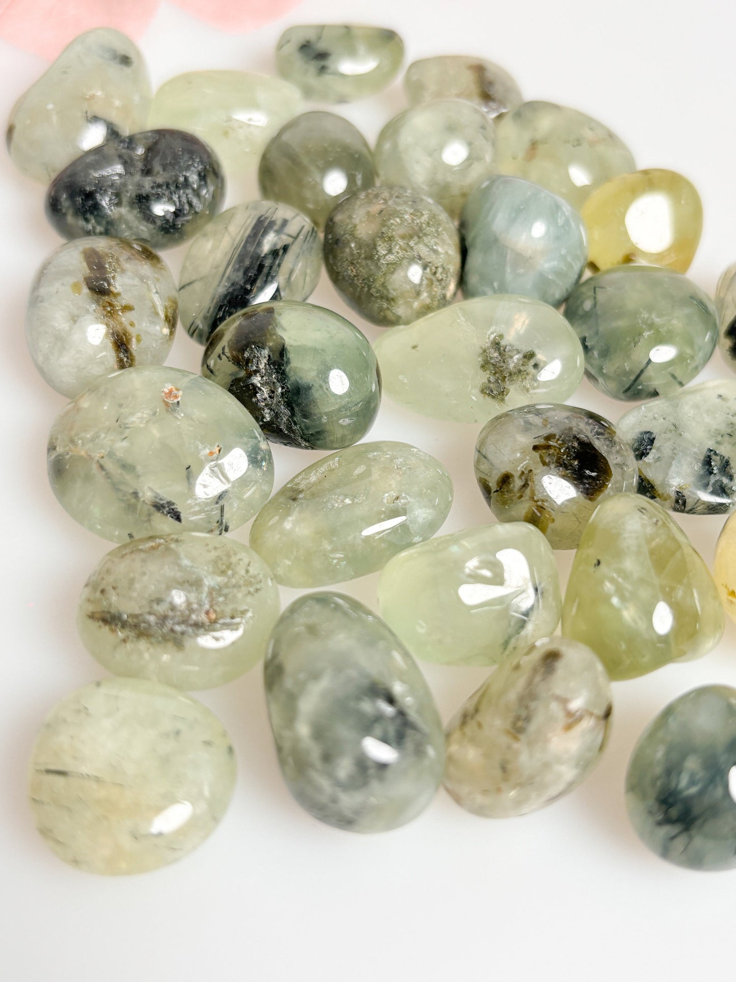 Prehnite Tumbled Stones - Handpicked and Energizing, Available in 2 Sizes, Ideal for Healing and Meditation