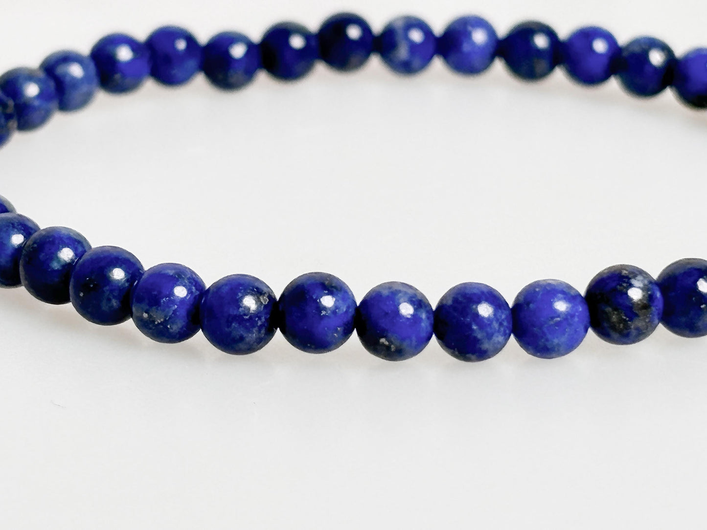 Delicate lapis lazuli bracelet, 4mm beads, elastic, approx. 17.5 cm, handmade - elegance for your wrist