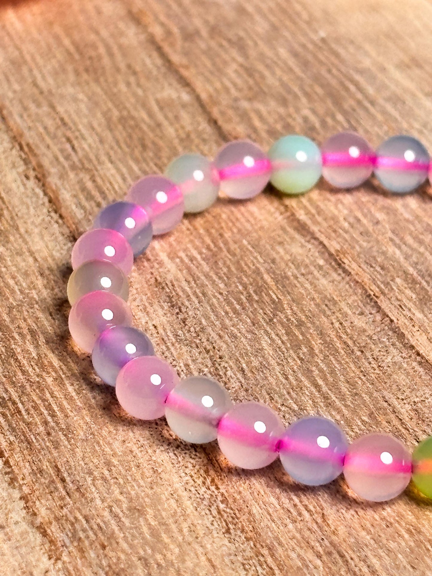 Transparent elastic morganite bracelet 6mm, 17cm | Delicate gemstone jewelry | Handmade & boho-inspired