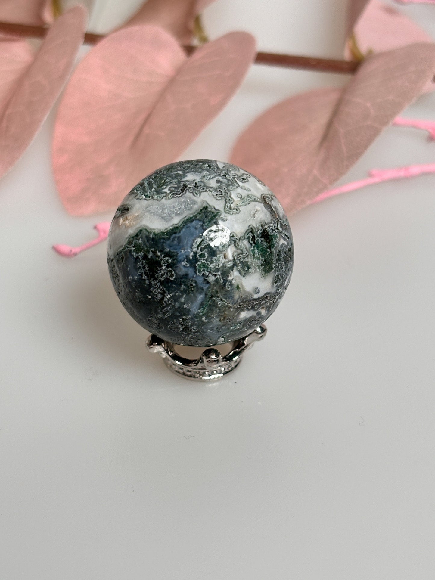 Moss Agate Balls approx. 2.8cm 32g - Great Patterns, Natural Gemstones, Handmade Decoration, Unique Crystals