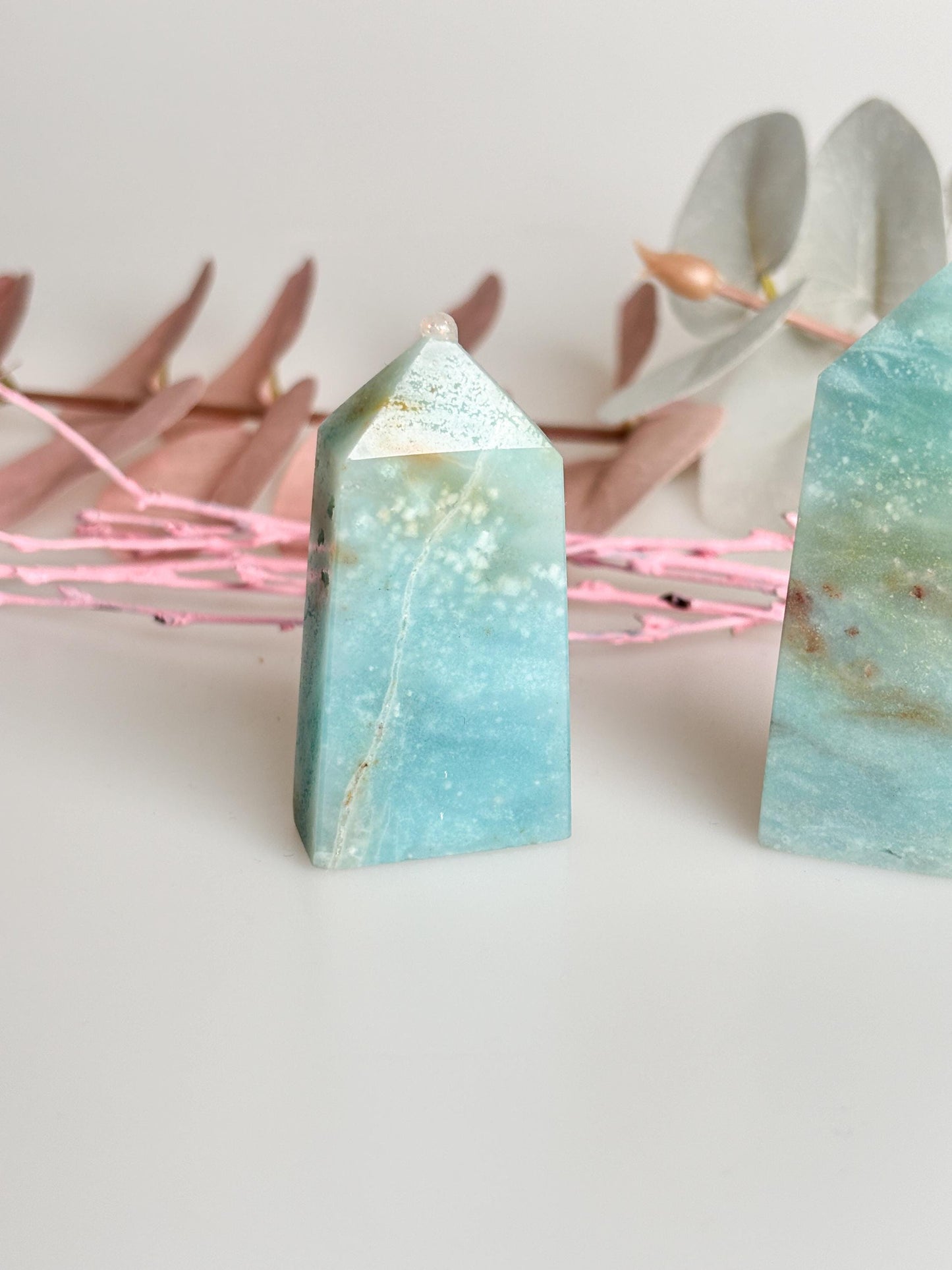 Caribbean Calcite Tower - Colors of the Sea, Calming, Unique - Perfect for Meditation & Decor