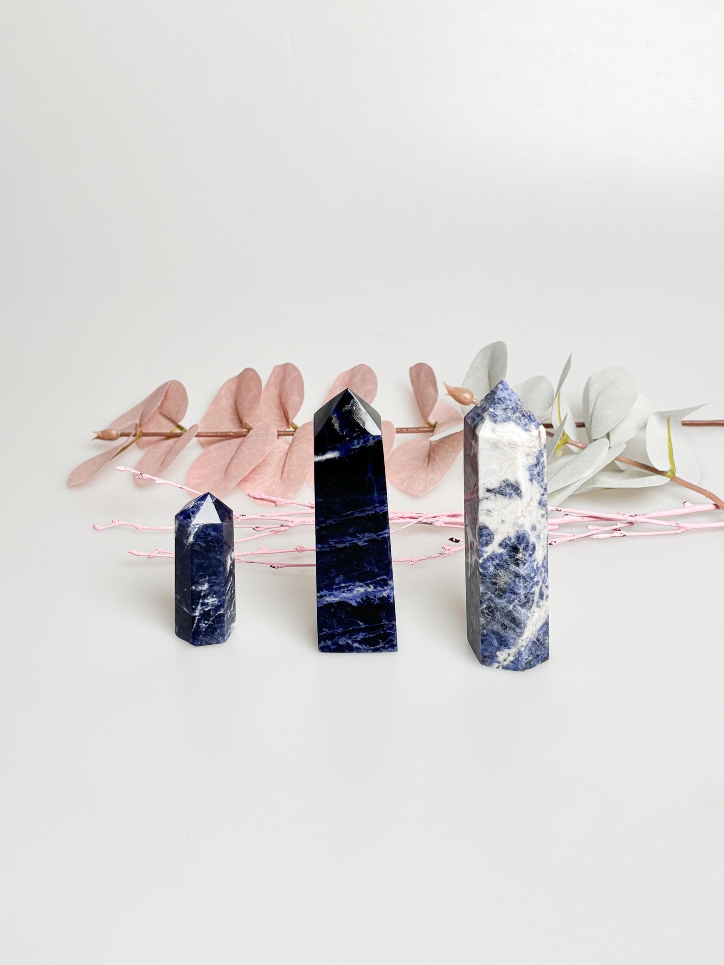 Various Sodalite Towers – Gemstone Towers for Meditation, Healing & Decoration – 100% Natural Sodalite Crystals