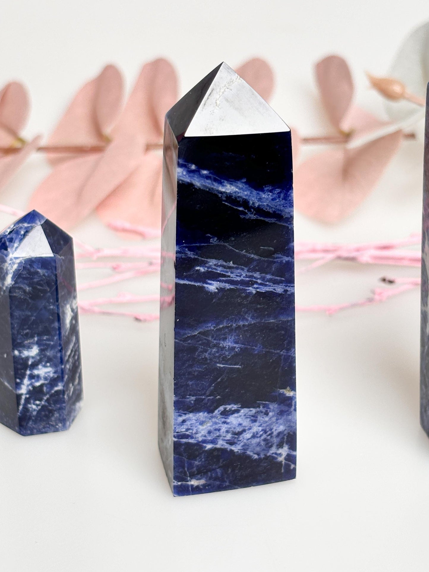 Various Sodalite Towers – Gemstone Towers for Meditation, Healing & Decoration – 100% Natural Sodalite Crystals