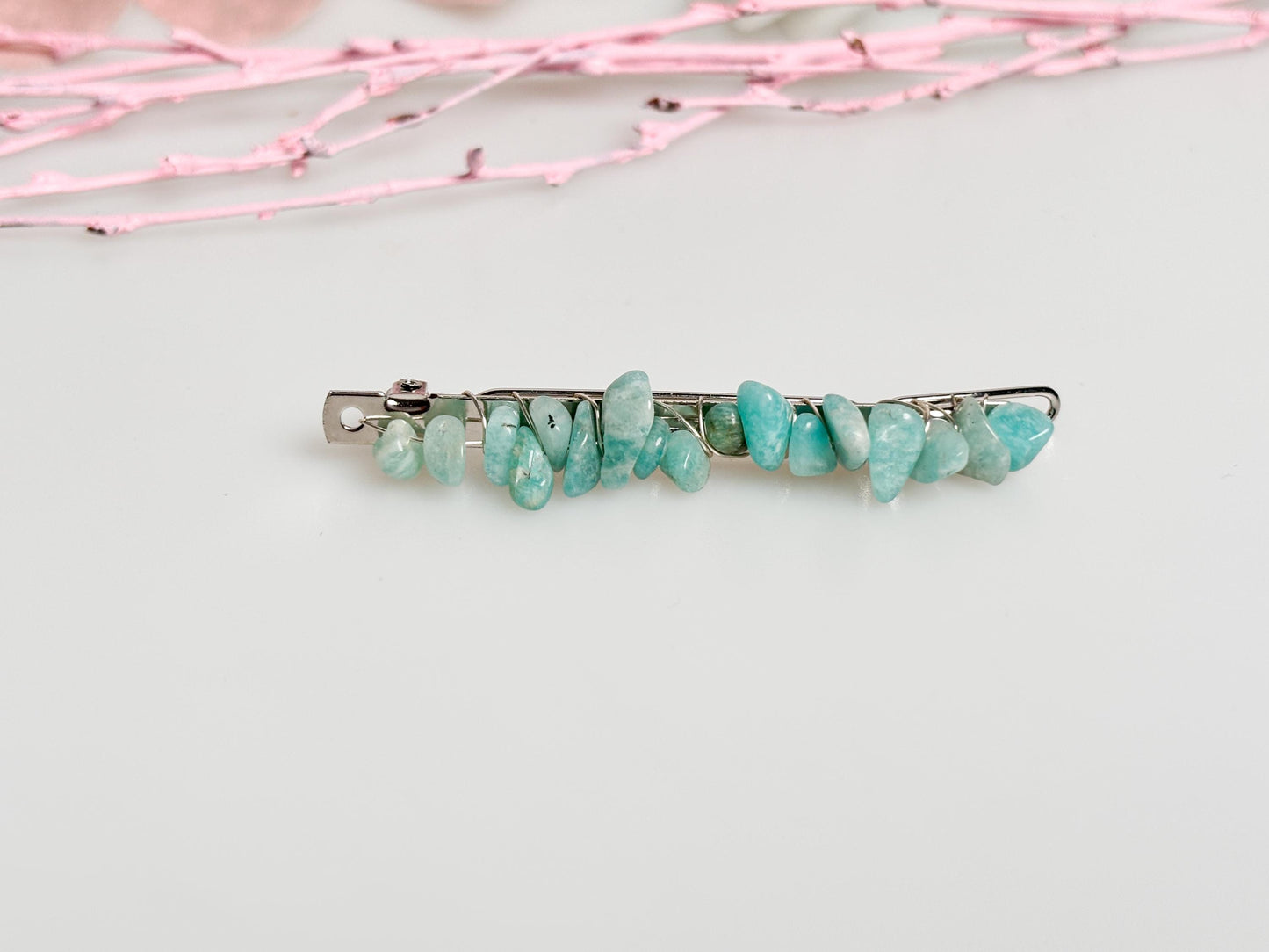 Delicate boho-style hair clips with various crystals - elegant accents for your look and spiritual energy for every day.