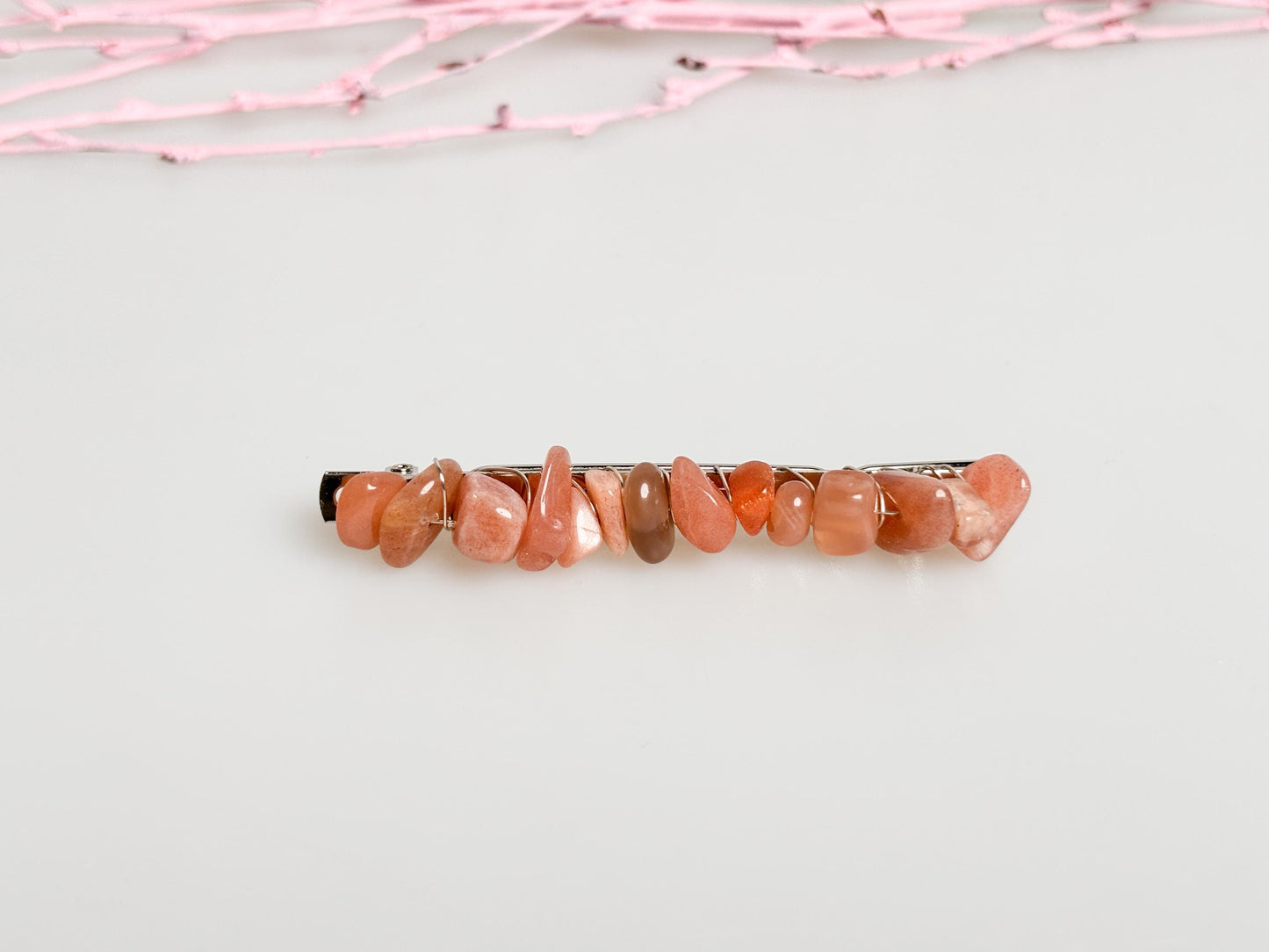 Delicate boho-style hair clips with various crystals - elegant accents for your look and spiritual energy for every day.