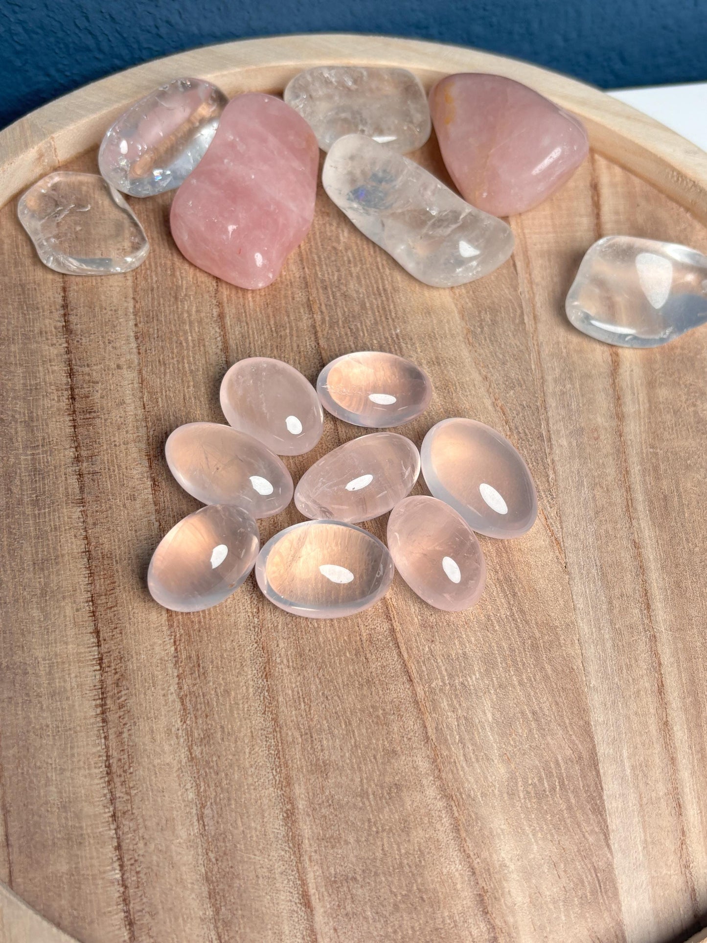 Premium Transparent Rose Quartz Tumbled Stones – Gemstone for Healing and Love – Crystal Clear, Glittering Rose Quartz Stones