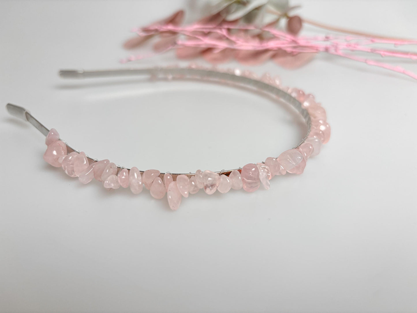 Boho style silver headband with sparkling crystals – elegant headpiece for special occasions and festivals