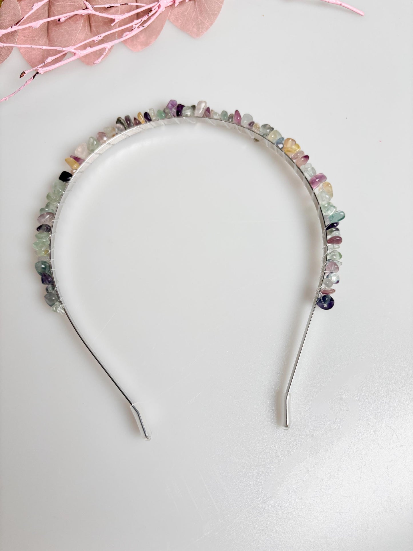 Boho style silver headband with sparkling crystals – elegant headpiece for special occasions and festivals
