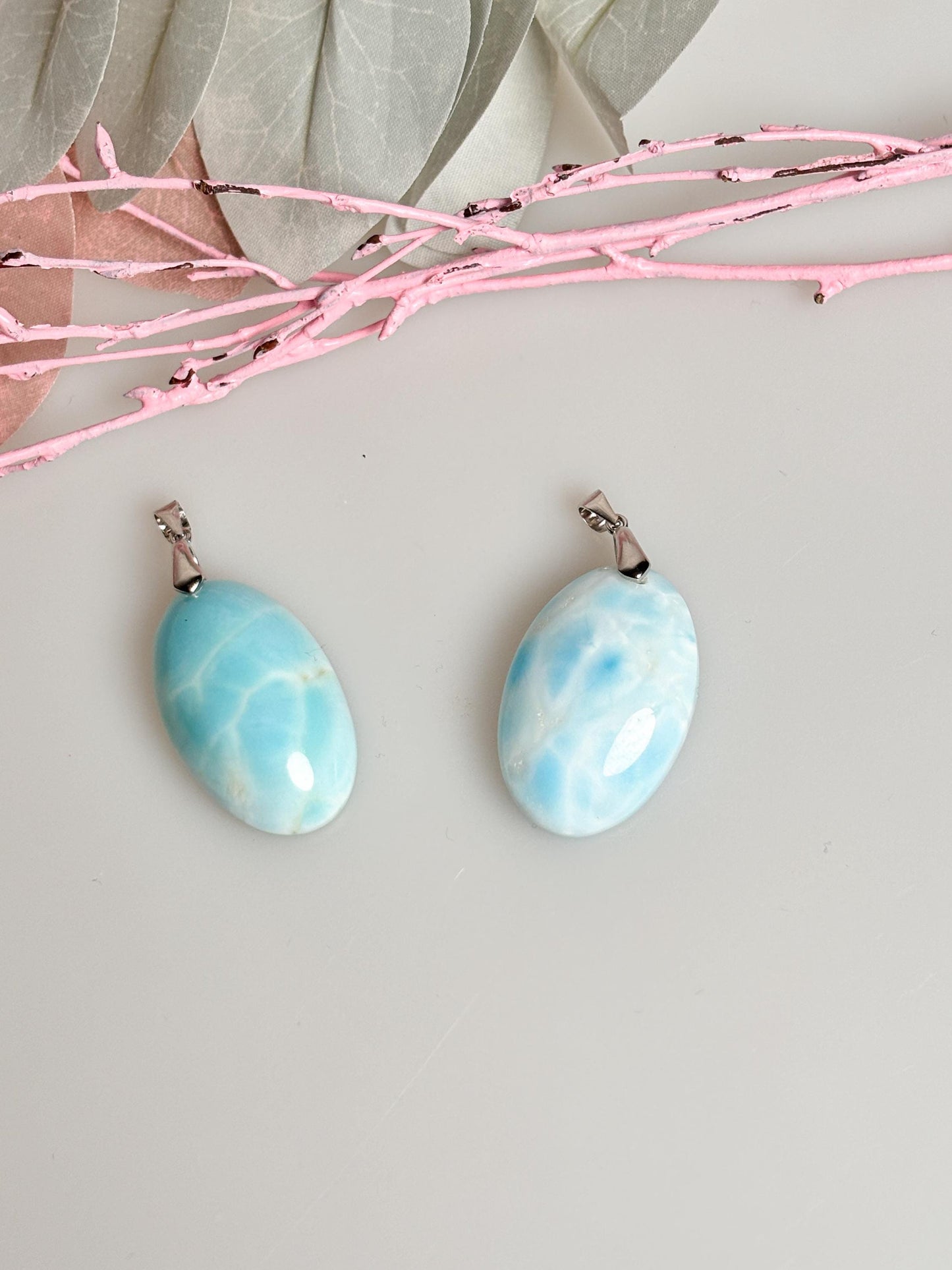 Oval Hemmimorphite pendant with 925 silver eyelet – Elegant gemstone jewelry for special occasions