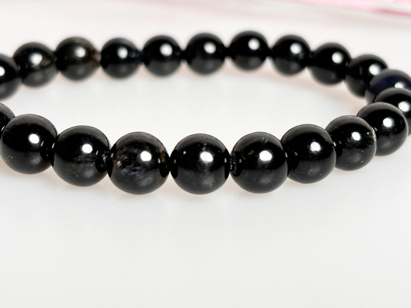 Elastic hypersthene bracelet with 8mm beads - noble crystal jewelry for energy and balance