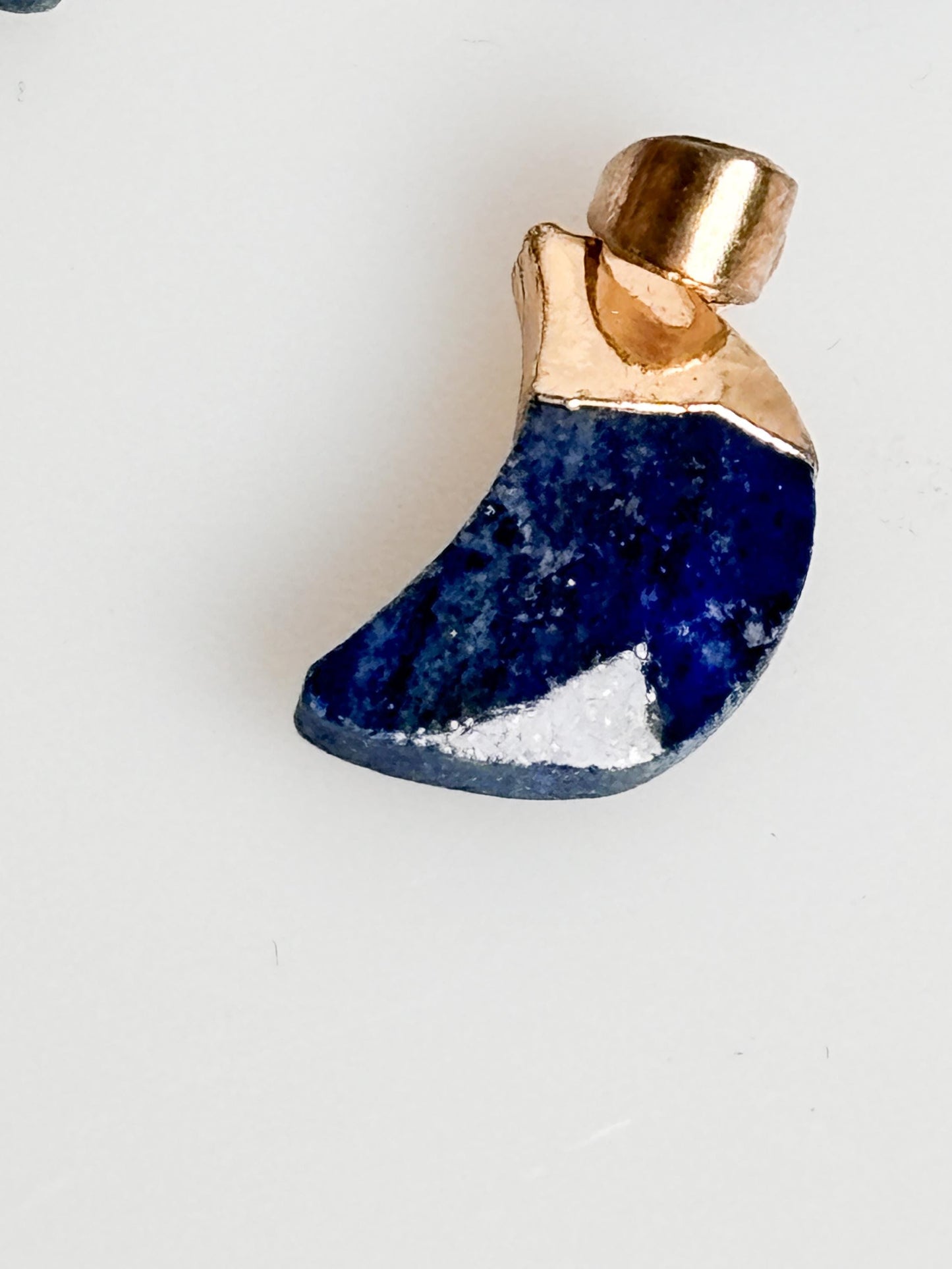 Lapis lazuli moon pendant - gold set - approx. 1.7x1cm