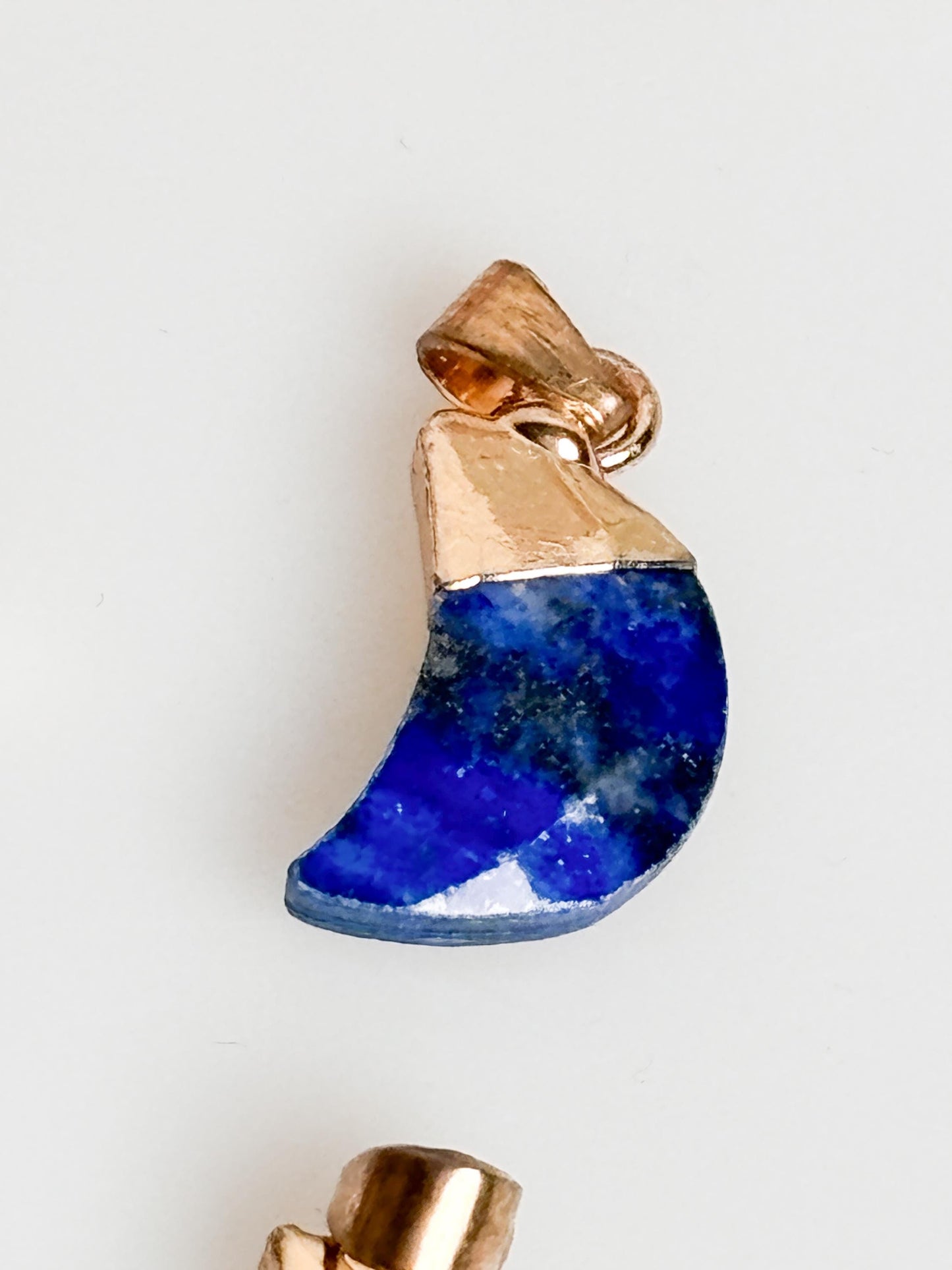 Lapis lazuli moon pendant - gold set - approx. 1.7x1cm