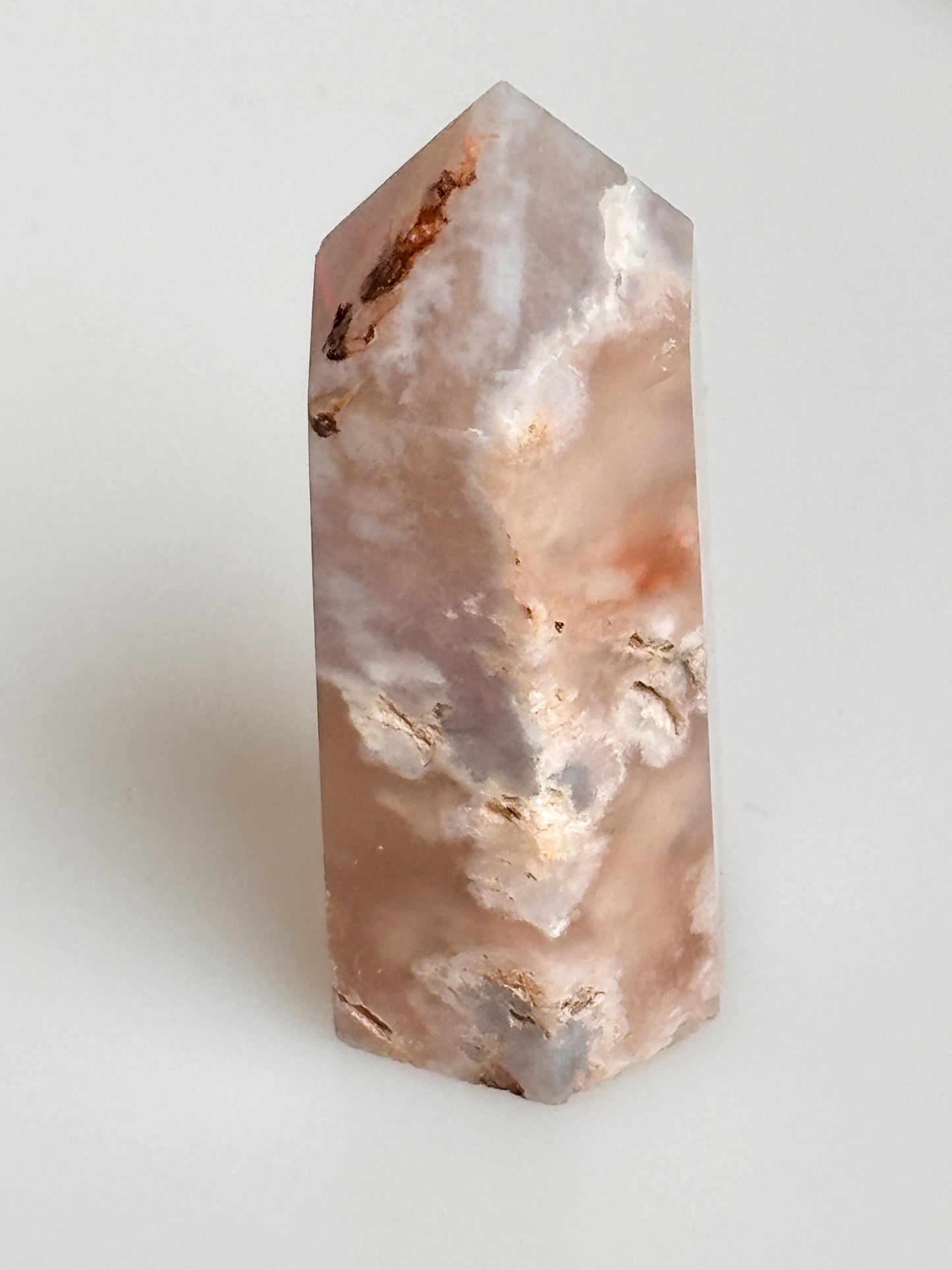 Flower Agate Tower 5x1.7cm | Beautiful crystal with natural floral pattern