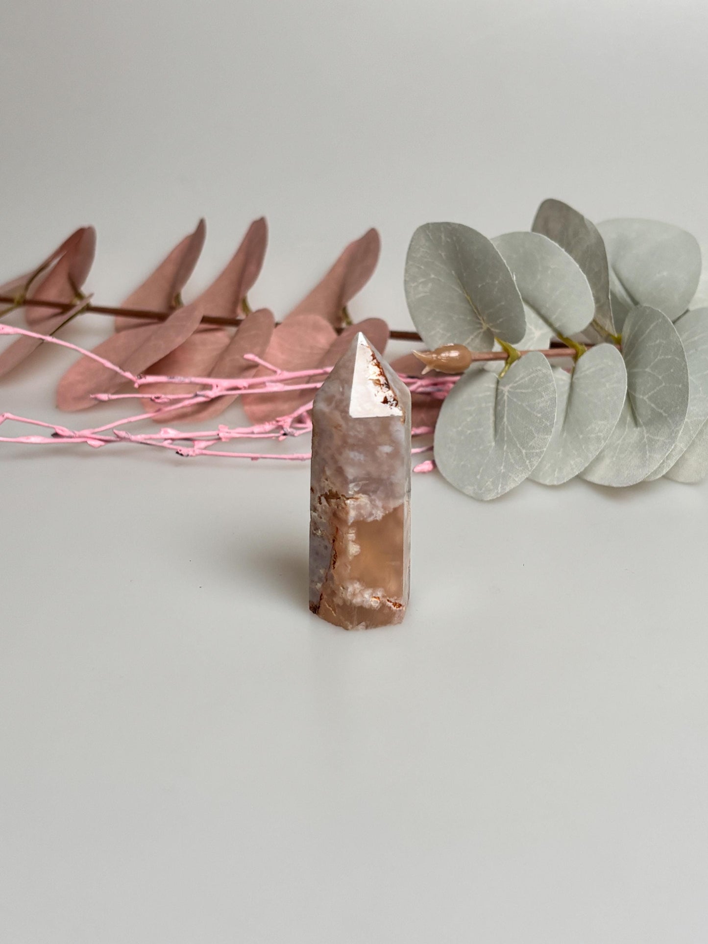 Flower Agate Tower 5x1.7cm | Beautiful crystal with natural floral pattern