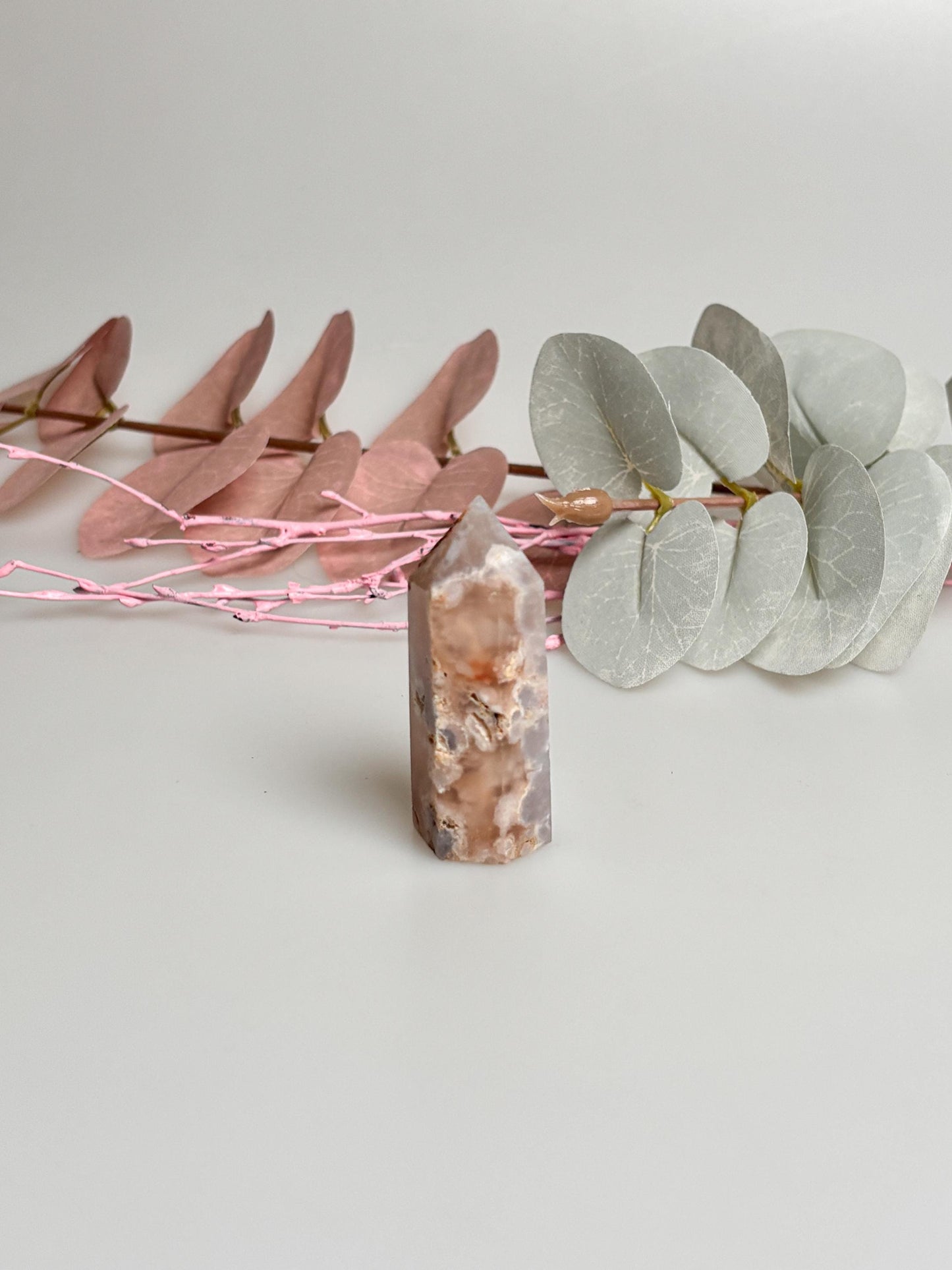 Flower Agate Tower 5x1.7cm | Beautiful crystal with natural floral pattern
