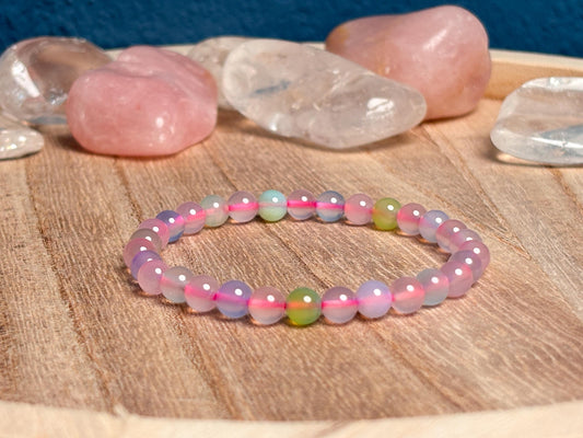 Transparent elastic morganite bracelet 6mm, 17cm | Delicate gemstone jewelry | Handmade & boho-inspired