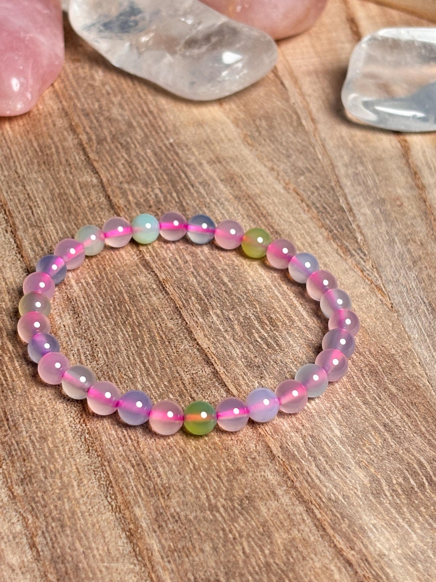 Transparent elastic morganite bracelet 6mm, 17cm | Delicate gemstone jewelry | Handmade & boho-inspired