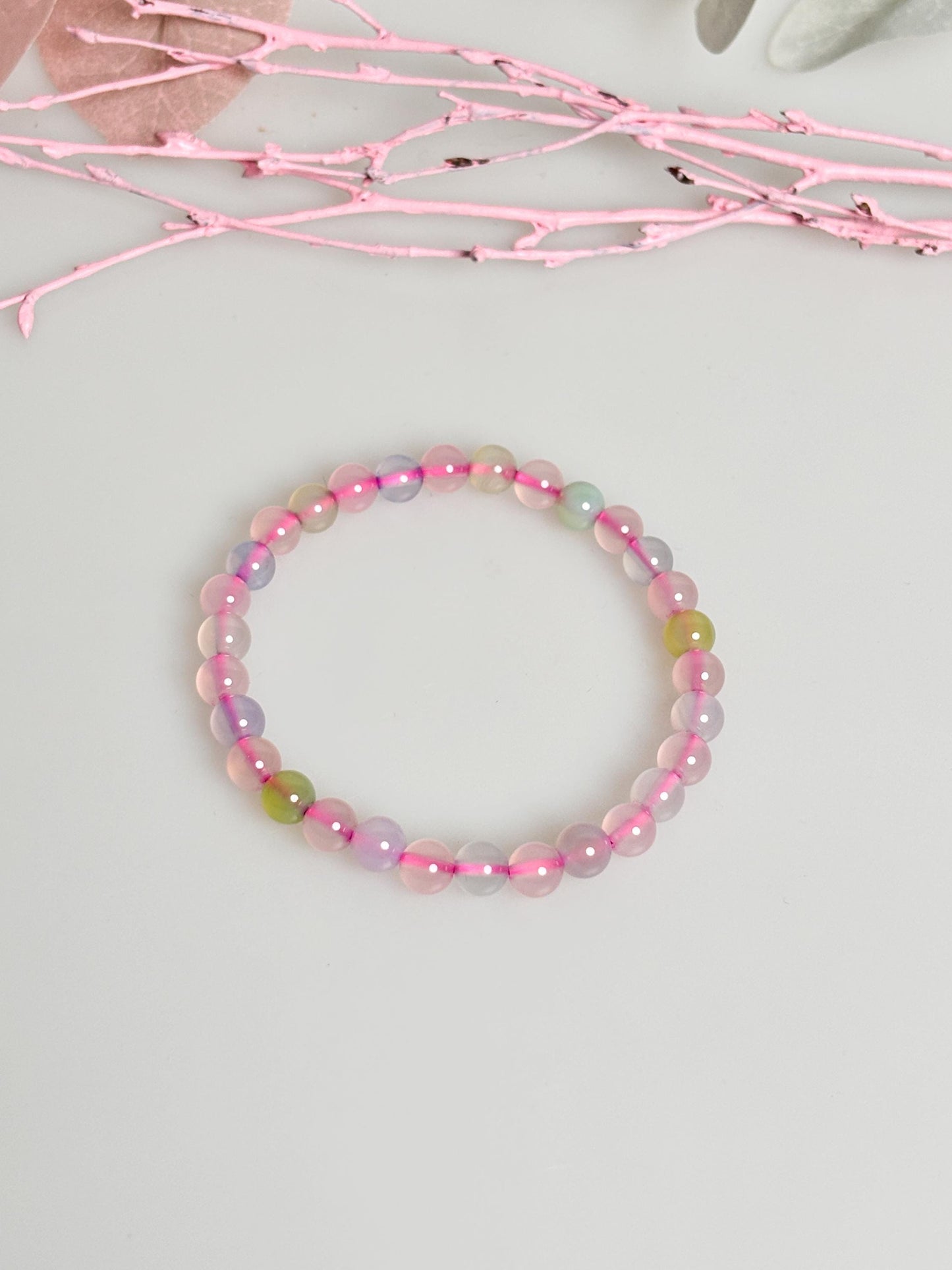 Transparent elastic morganite bracelet 6mm, 17cm | Delicate gemstone jewelry | Handmade & boho-inspired