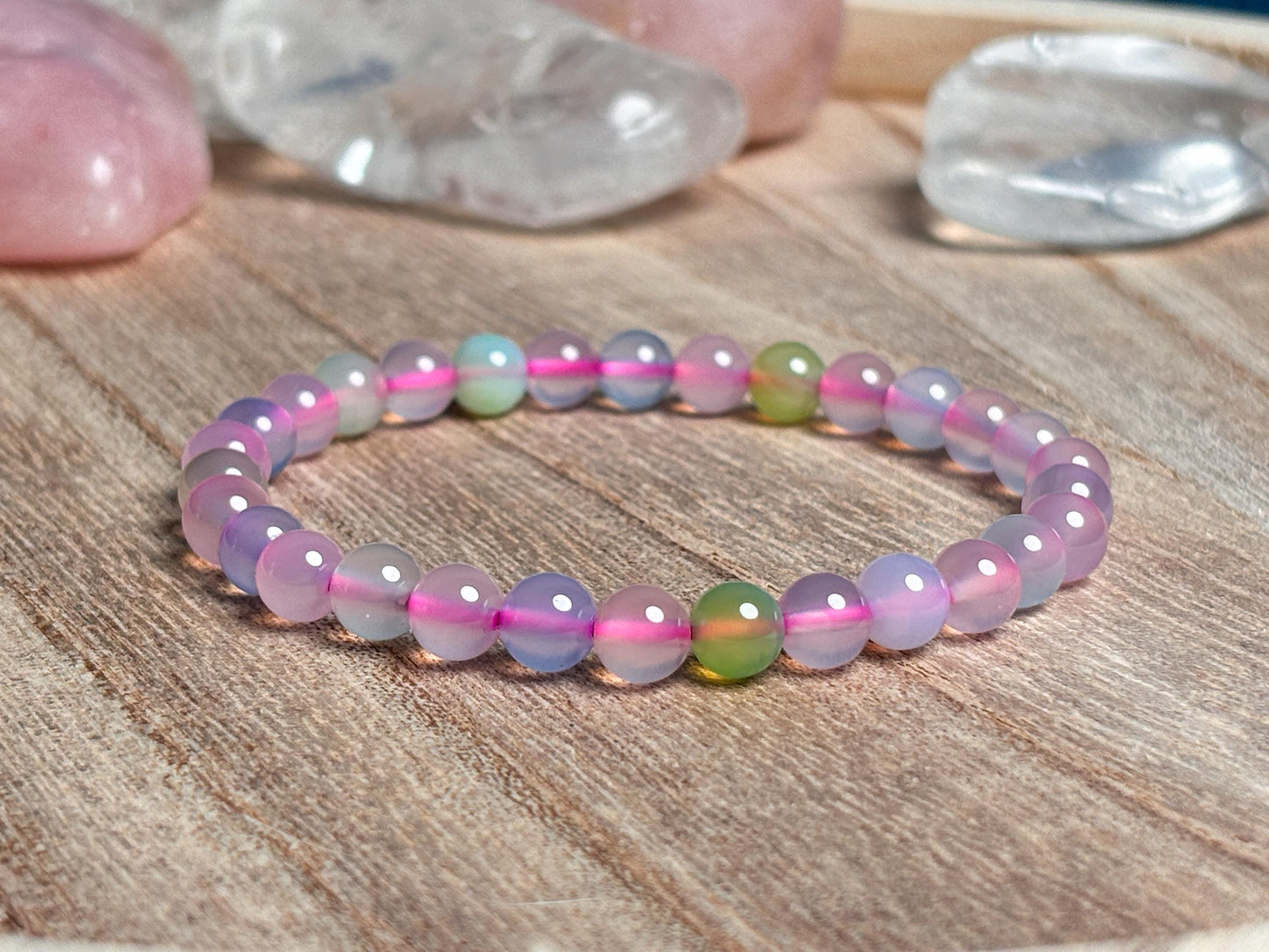 Transparent elastic morganite bracelet 6mm, 17cm | Delicate gemstone jewelry | Handmade & boho-inspired