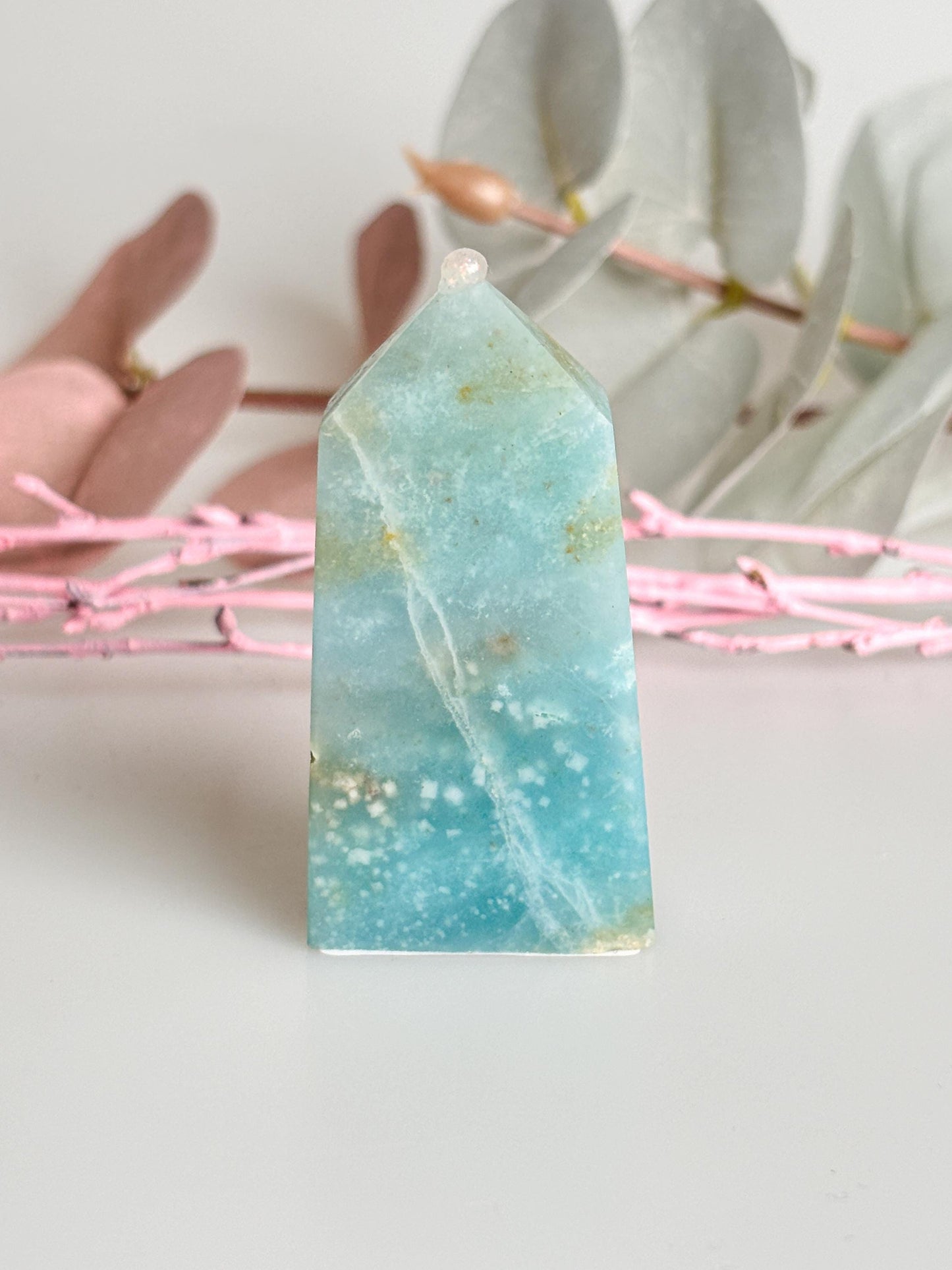 Caribbean Calcite Tower - Colors of the Sea, Calming, Unique - Perfect for Meditation & Decor