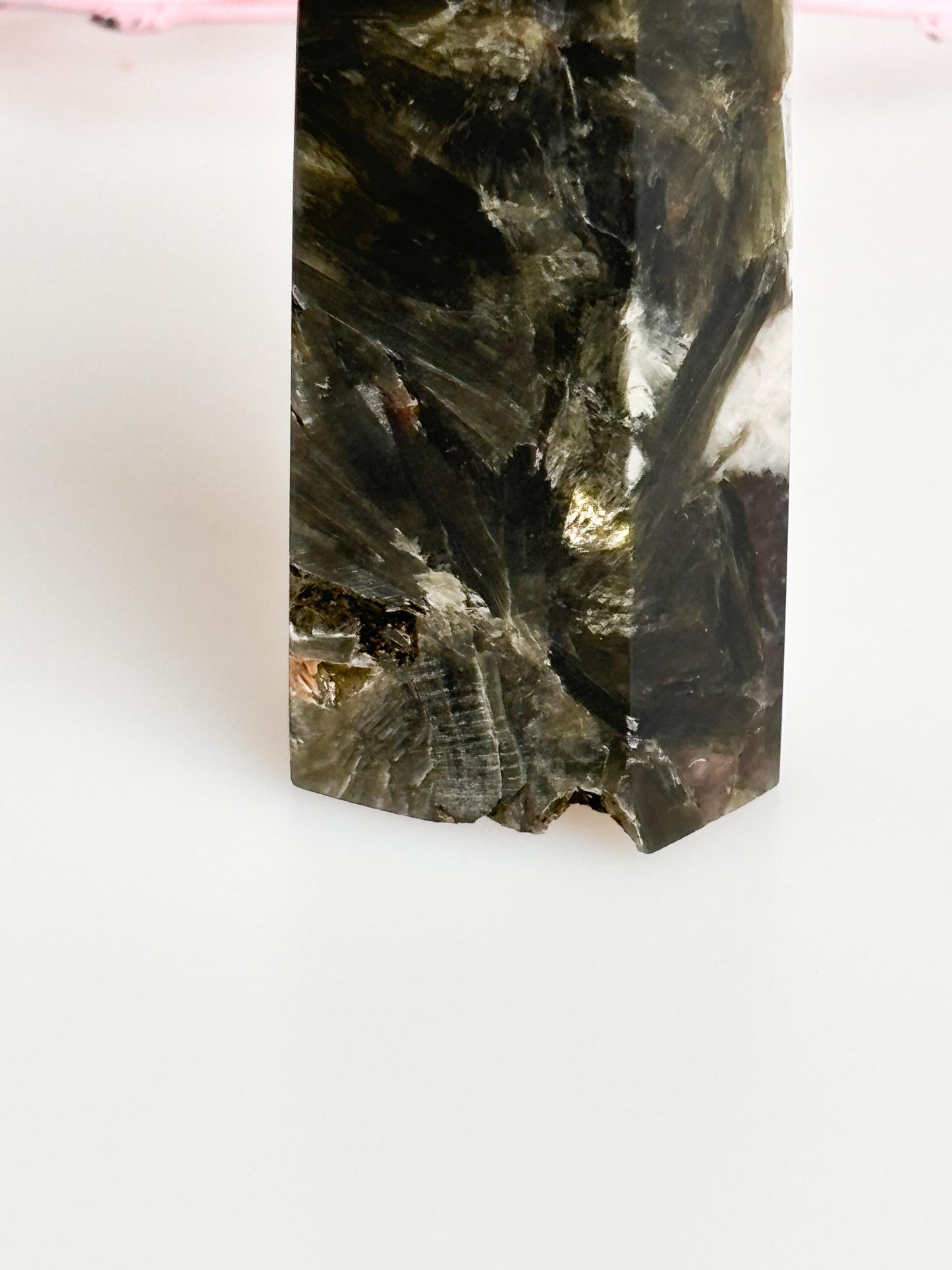 Green Mica Tower - Mica Crystal with Beautiful Shimmer, Decorative Piece for Your Collection.