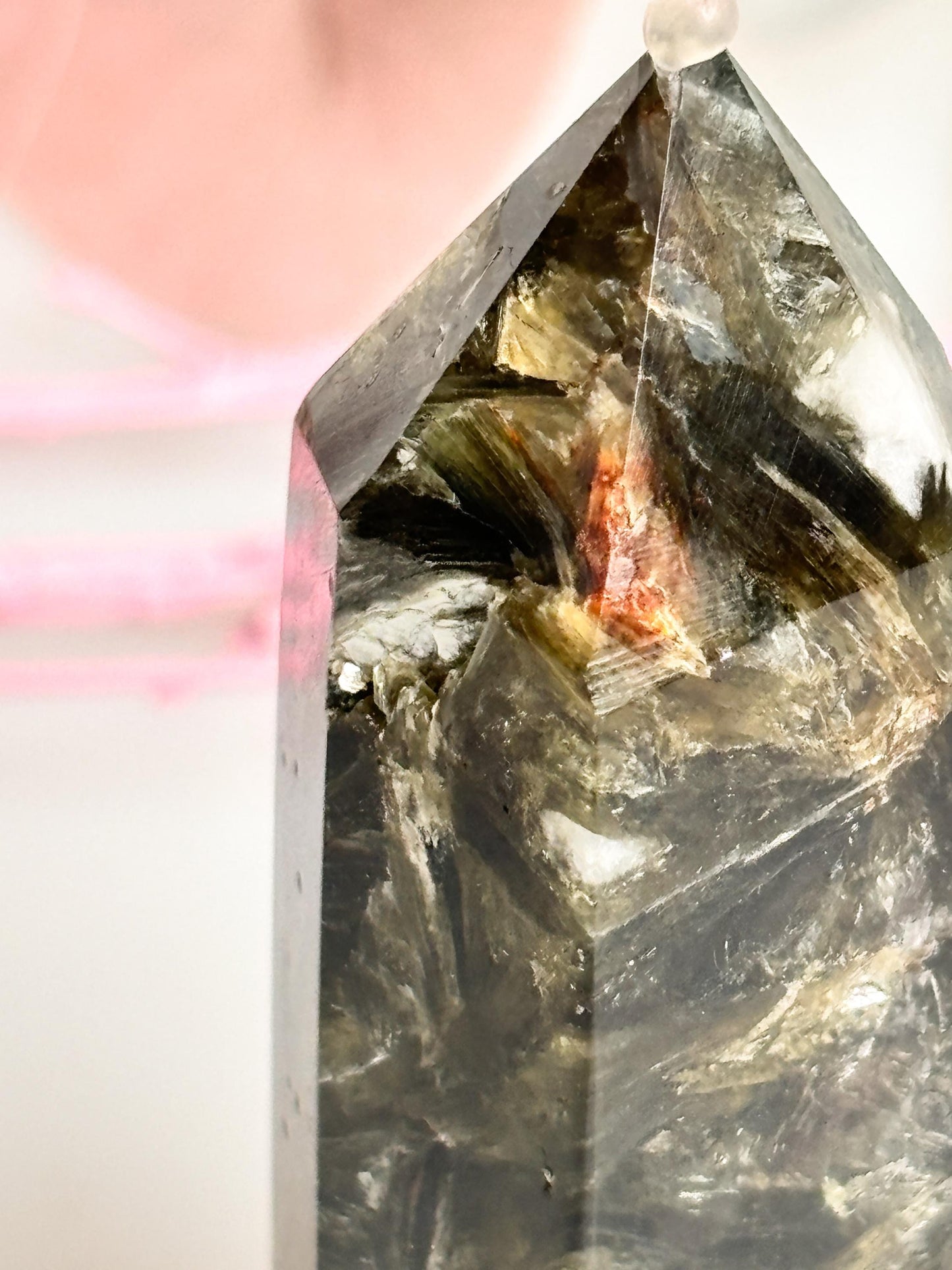 Green Mica Tower - Mica Crystal with Beautiful Shimmer, Decorative Piece for Your Collection.