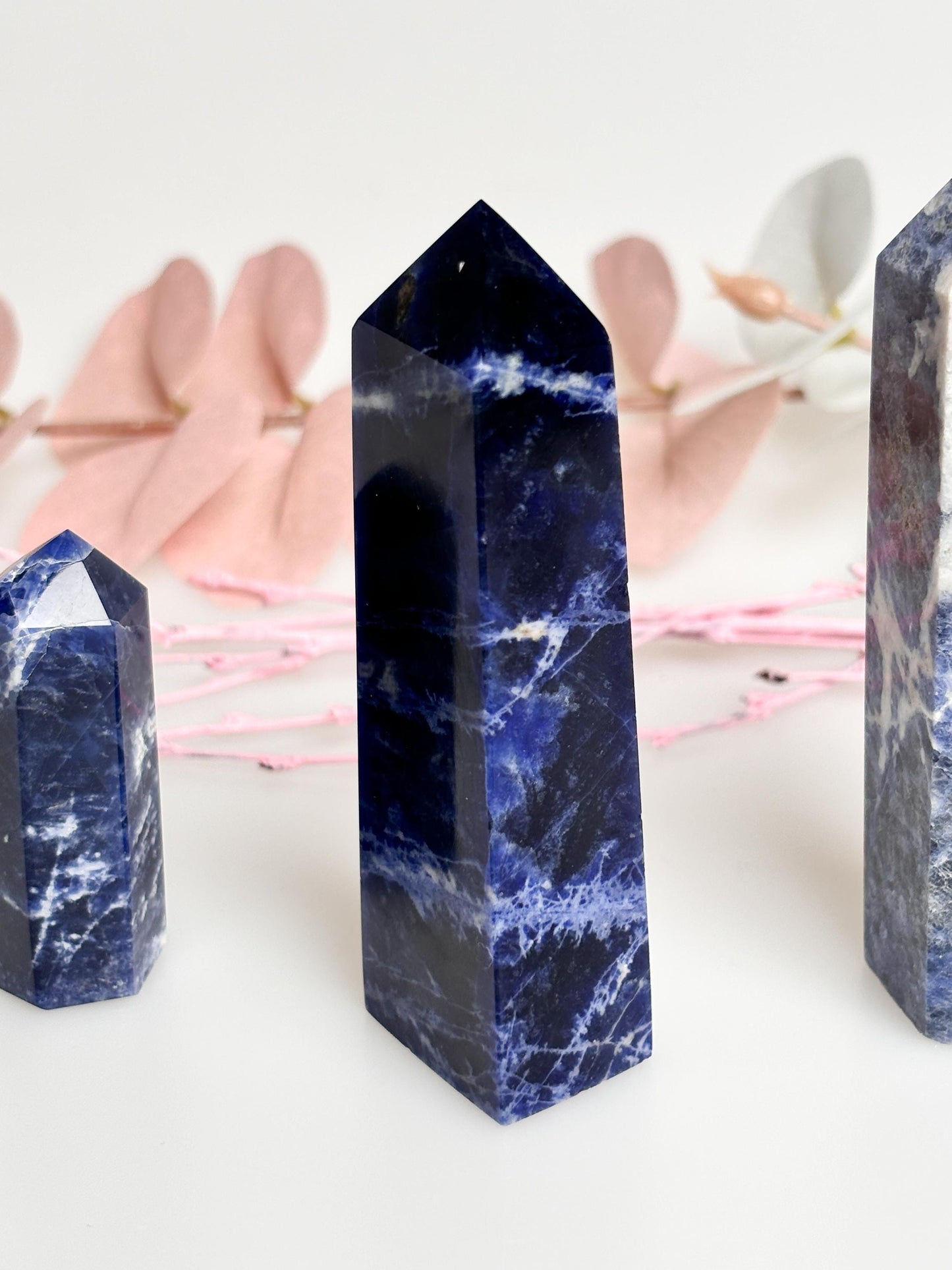 Various Sodalite Towers – Gemstone Towers for Meditation, Healing & Decoration – 100% Natural Sodalite Crystals