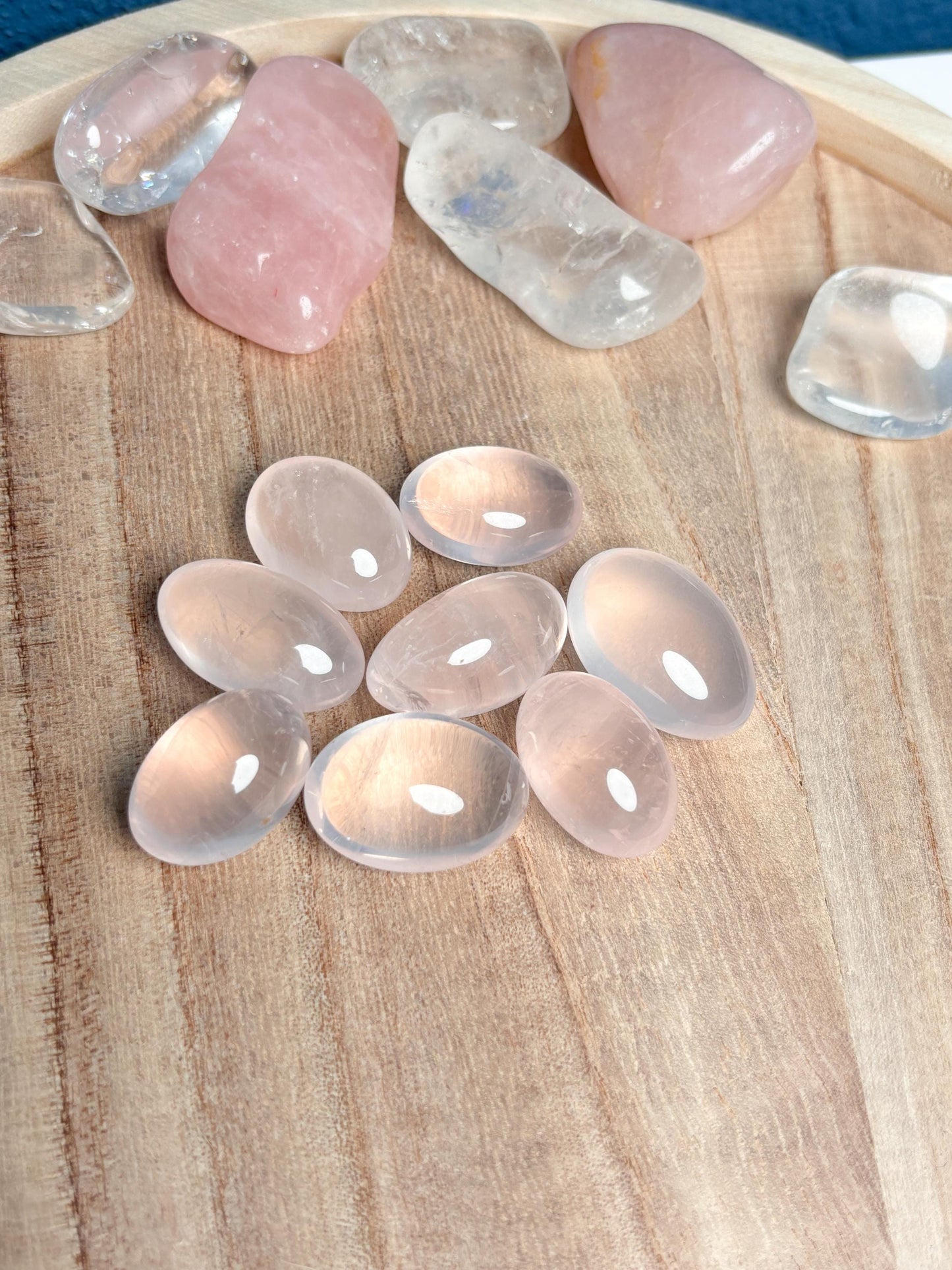 Premium Transparent Rose Quartz Tumbled Stones – Gemstone for Healing and Love – Crystal Clear, Glittering Rose Quartz Stones