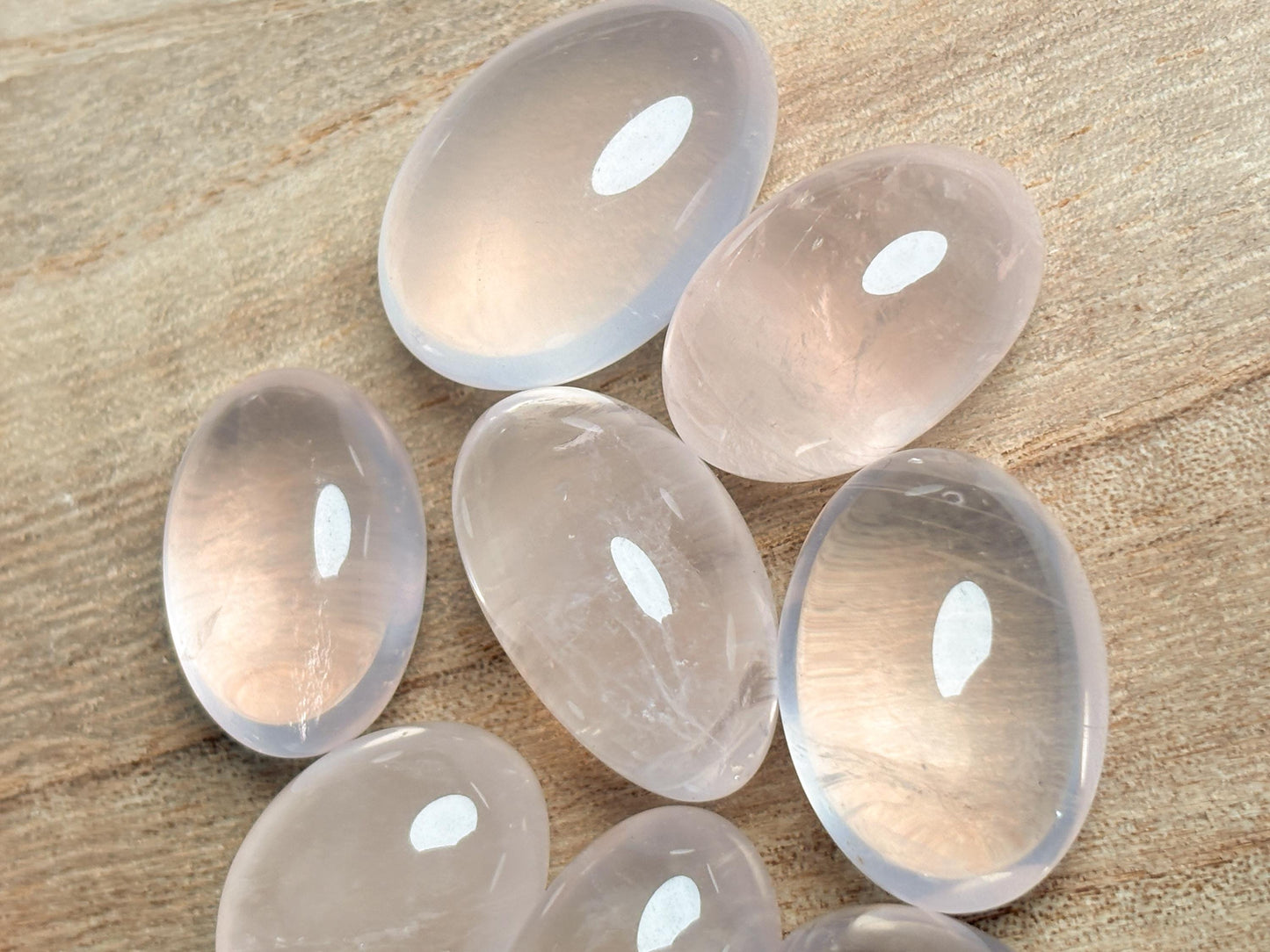Premium Transparent Rose Quartz Tumbled Stones – Gemstone for Healing and Love – Crystal Clear, Glittering Rose Quartz Stones