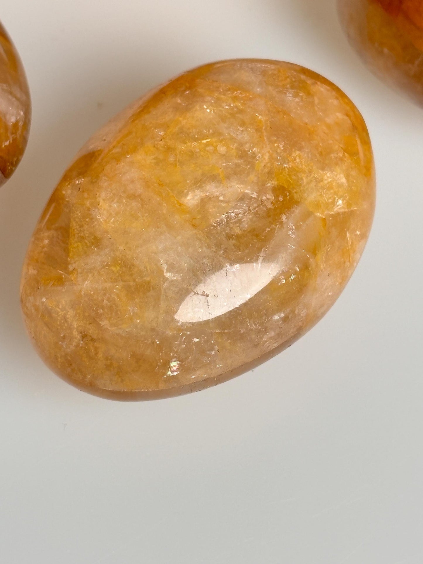 Golden Healer Palmstone, Healing Stone in Various Sizes, Handmade Crystal for Meditation and Energy Work