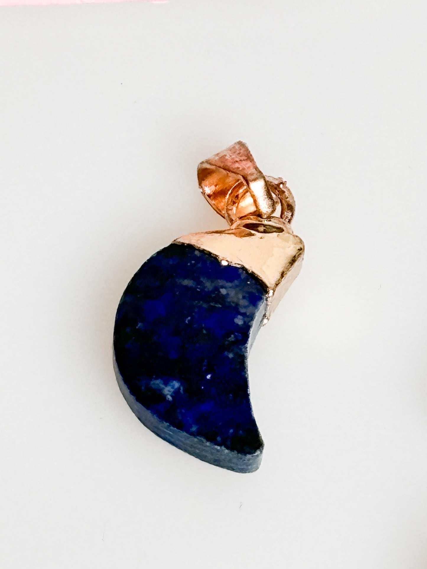 Lapis lazuli moon pendant - gold set - approx. 1.7x1cm