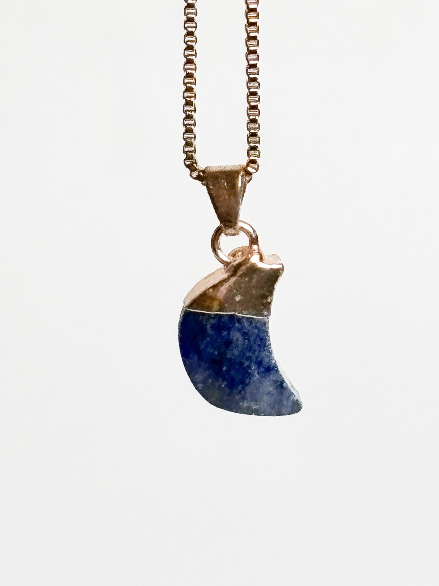 Lapis lazuli moon pendant - gold set - approx. 1.7x1cm
