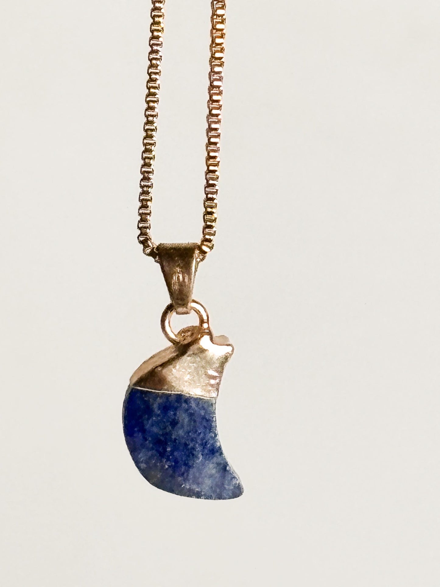 Lapis lazuli moon pendant - gold set - approx. 1.7x1cm