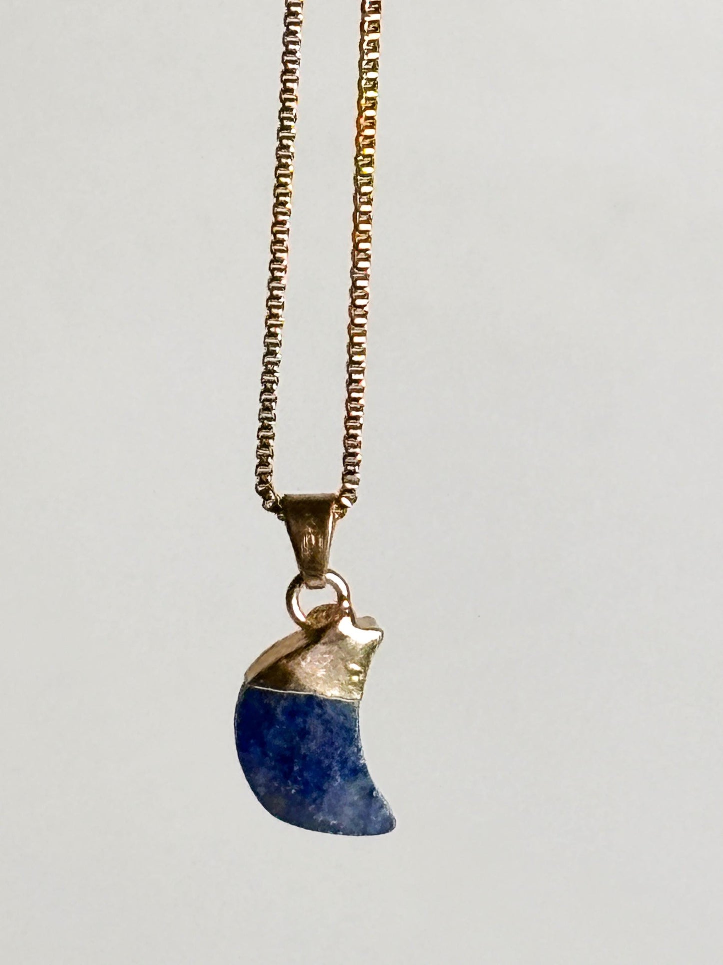 Lapis lazuli moon pendant - gold set - approx. 1.7x1cm