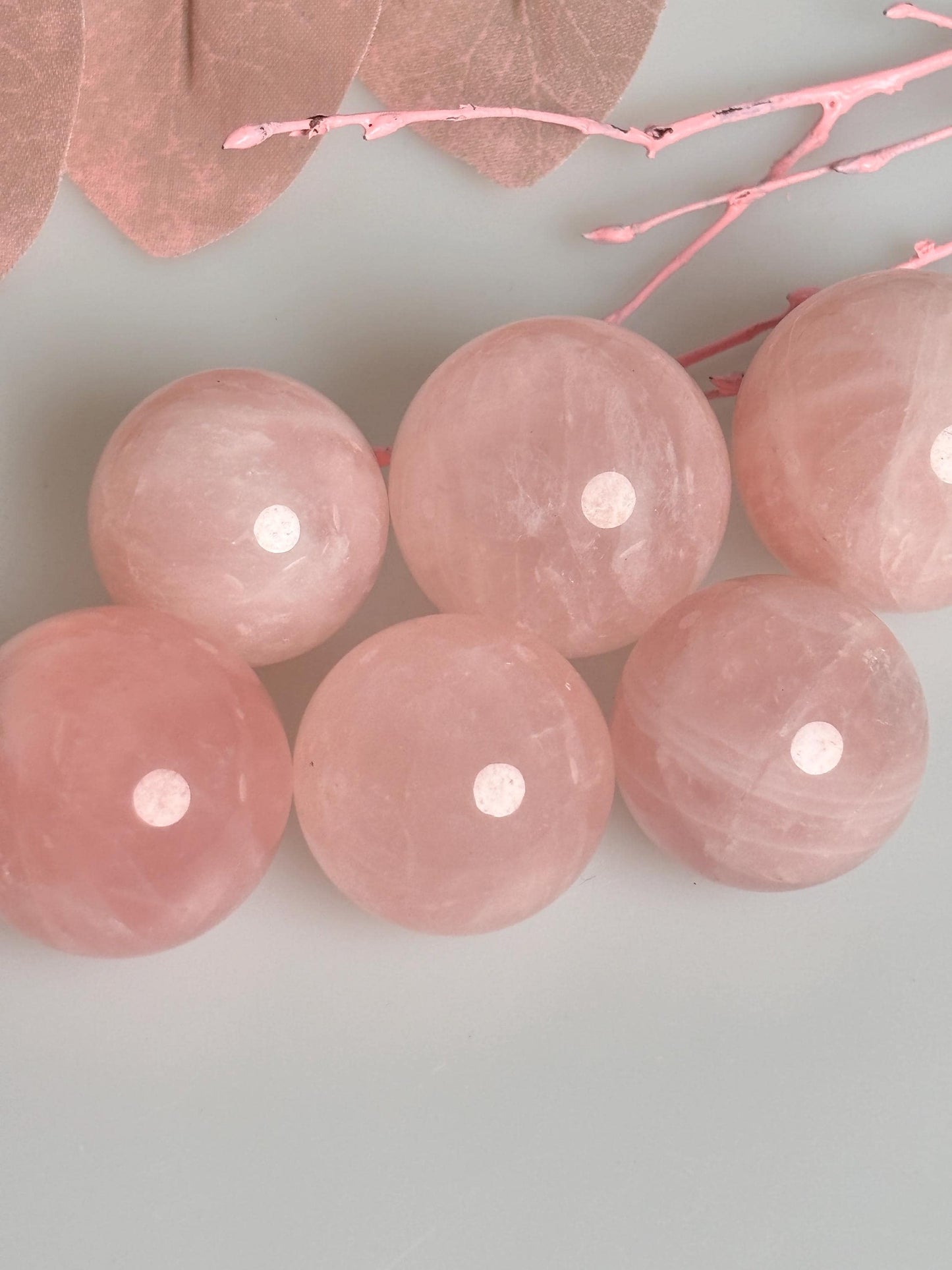 Small rose quartz balls – 3 sizes as decoration, noble rose quartz, decorative crystal balls, natural stone decoration, pink quartz balls