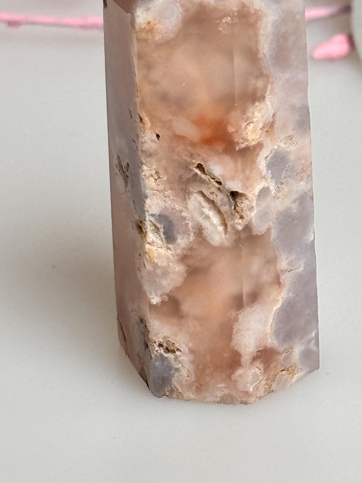 Flower Agate Tower 5x1.7cm | Beautiful crystal with natural floral pattern
