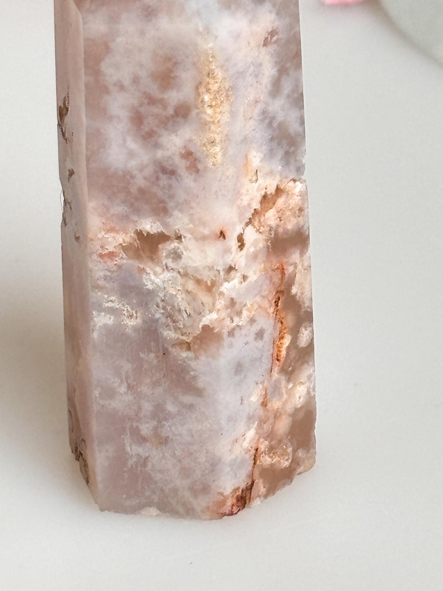 Flower Agate Tower 5x1.7cm | Beautiful crystal with natural floral pattern