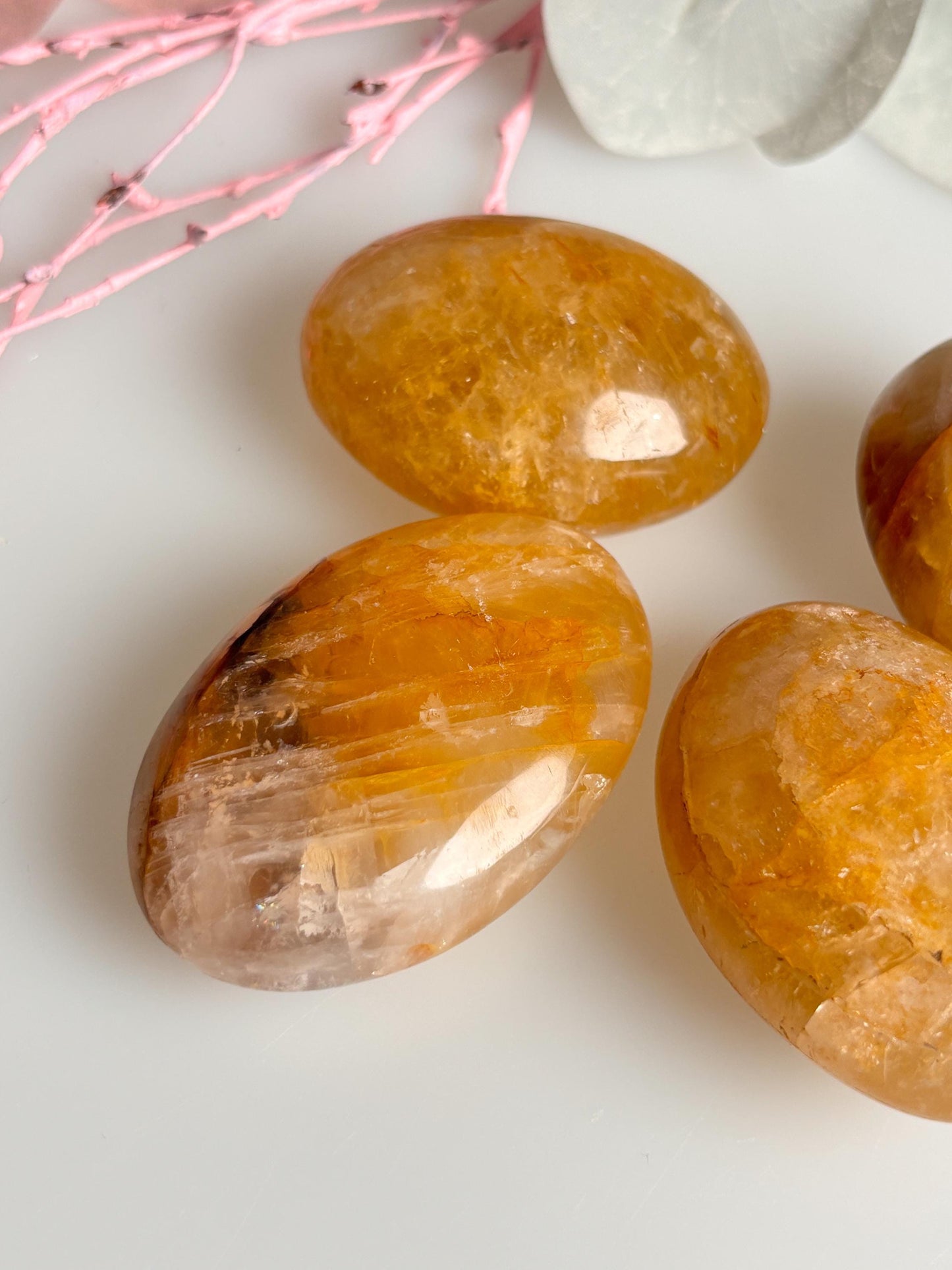 Golden Healer Palmstone, Healing Stone in Various Sizes, Handmade Crystal for Meditation and Energy Work