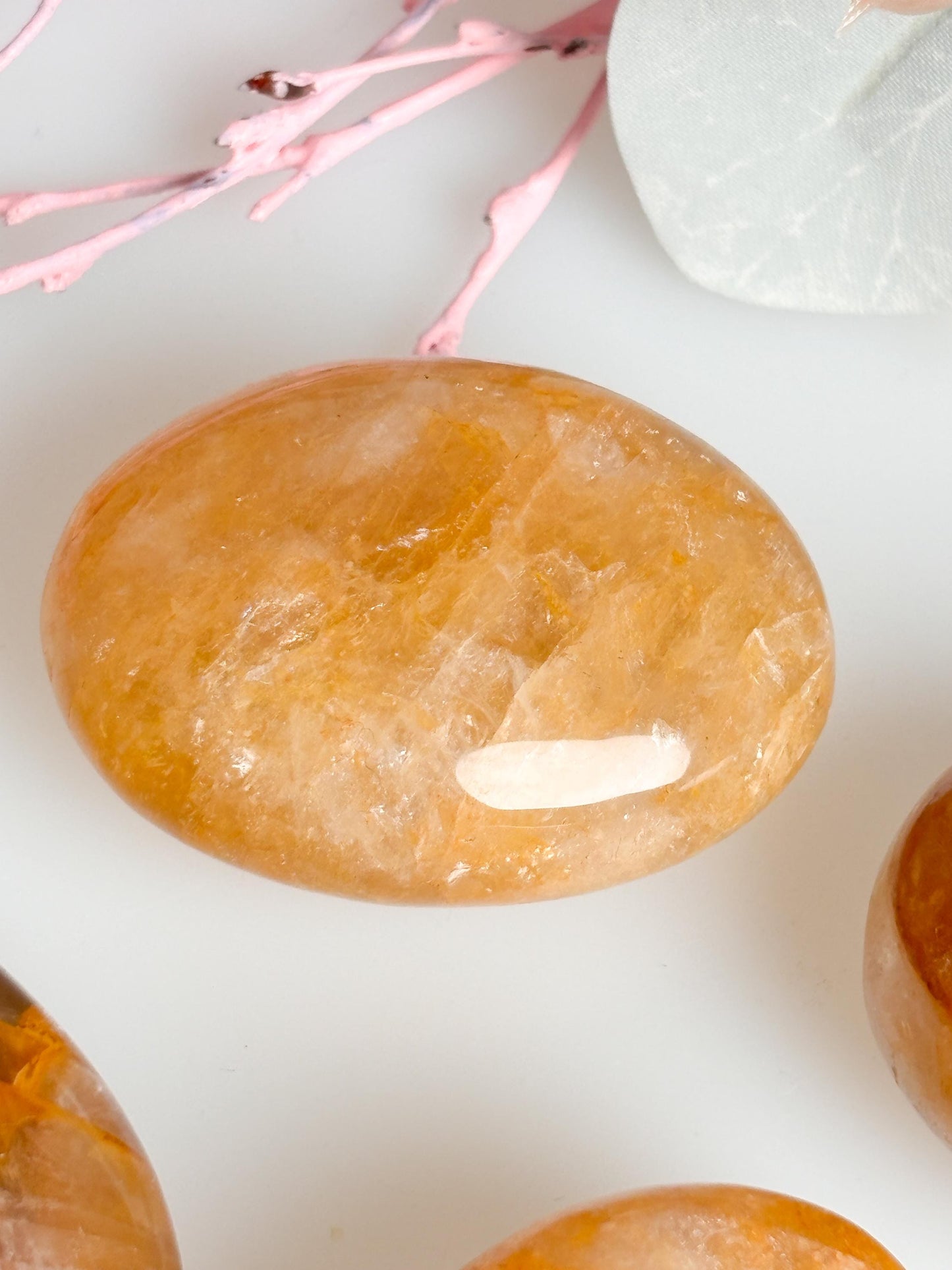 Golden Healer Palmstone, Healing Stone in Various Sizes, Handmade Crystal for Meditation and Energy Work