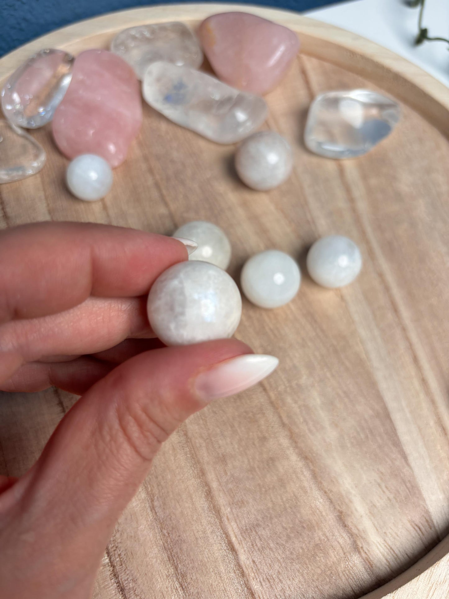 Mini Moonstone Spheres with Radiant Flash – Various Sizes, Perfect for Jewelry & Decoration