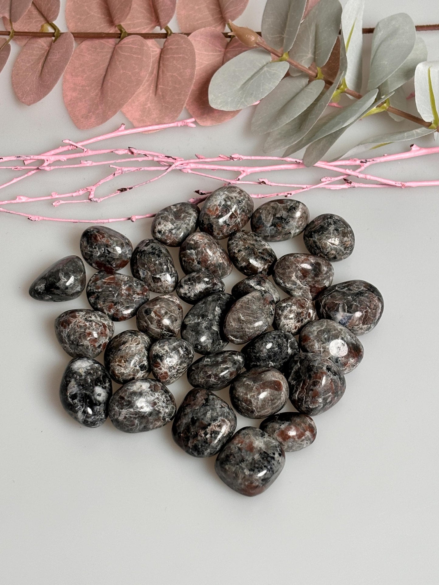 Yooperlite Tumbled Stones Set of 2 - Various Sizes, Energetic Gemstones, Perfect for Meditation & Decoration